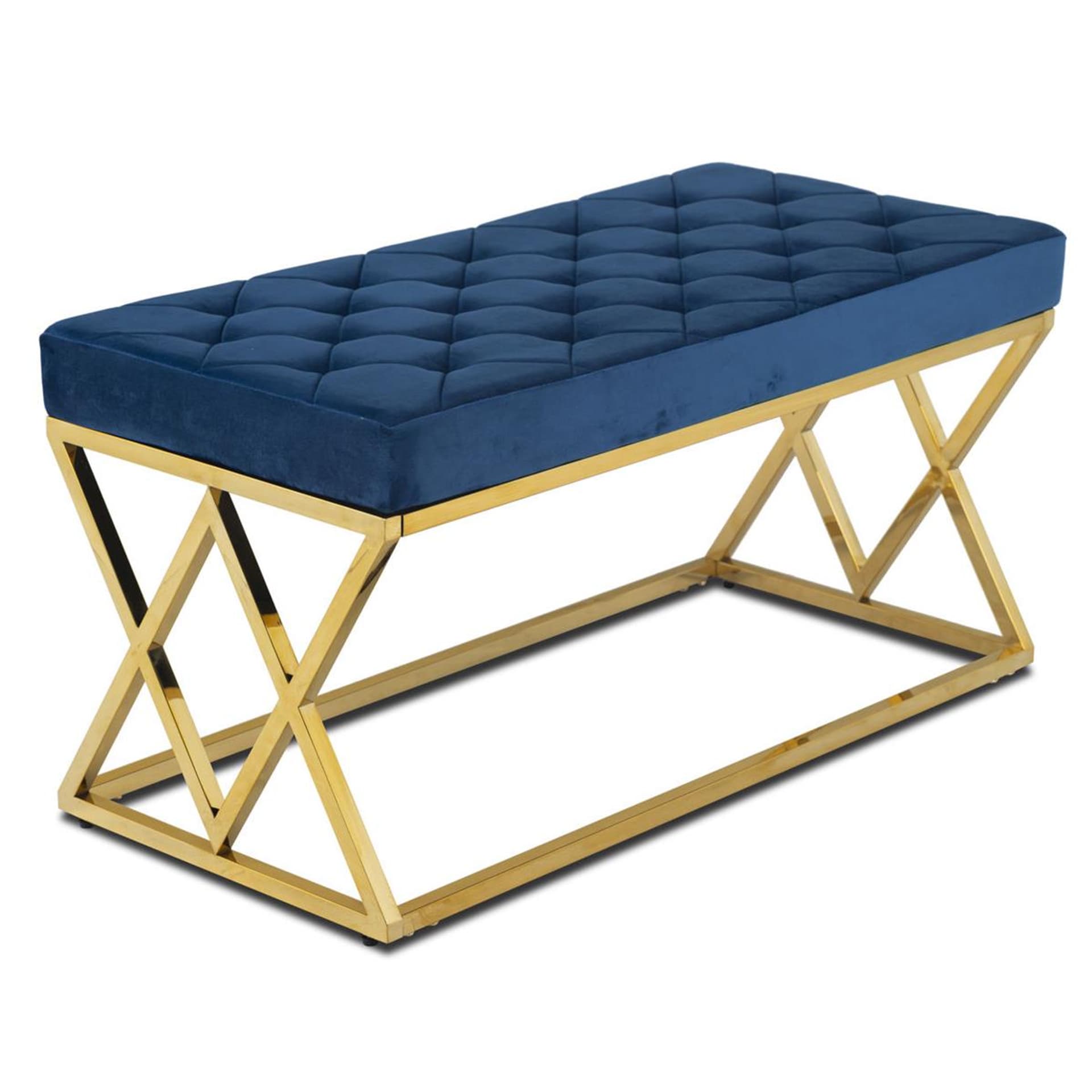 

Pikowane siedzisko Timantti Gold Navy
