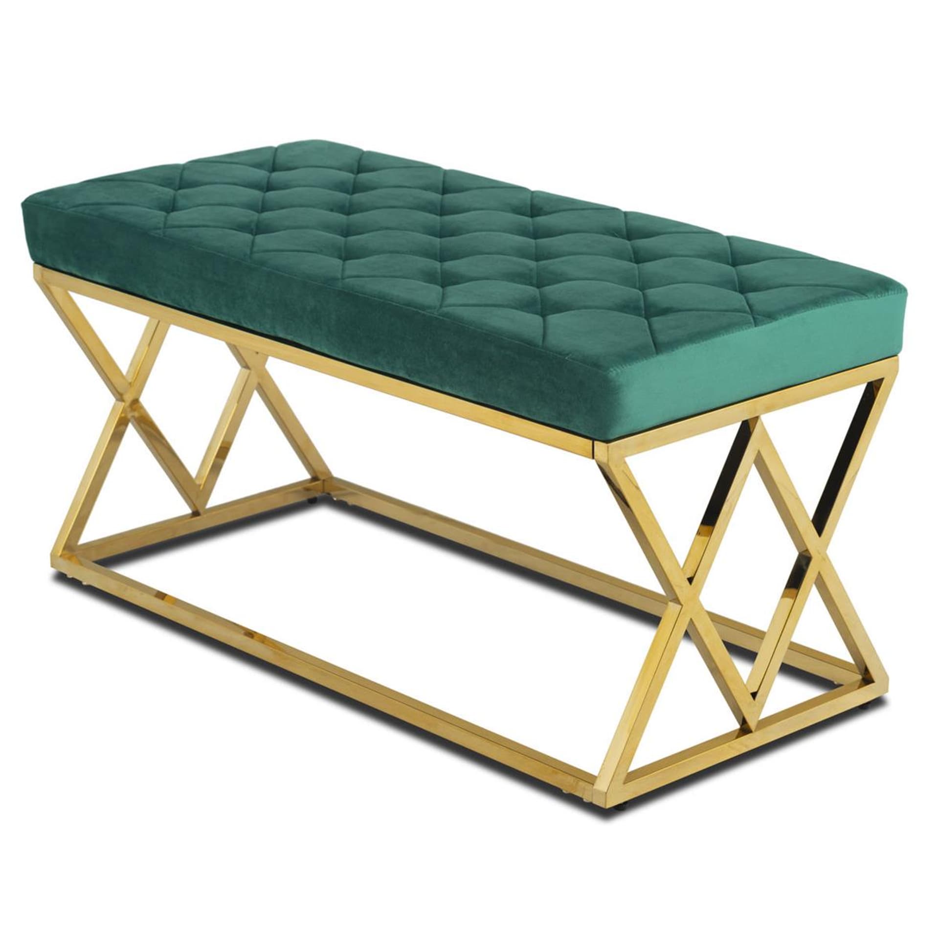 

Pikowane siedzisko Timantti Gold Green