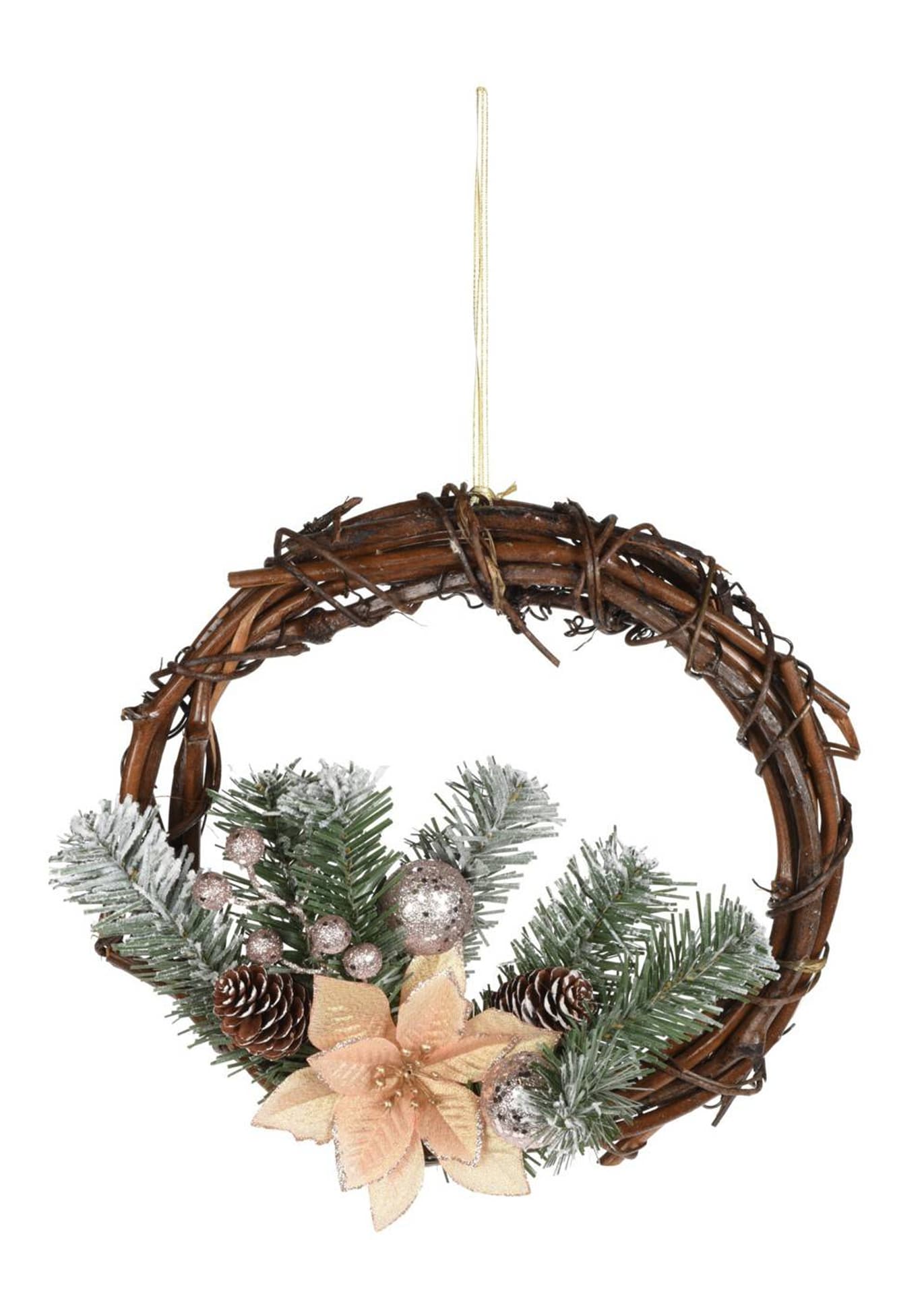 

Wianek świąteczny rattanowy duży 30 cm