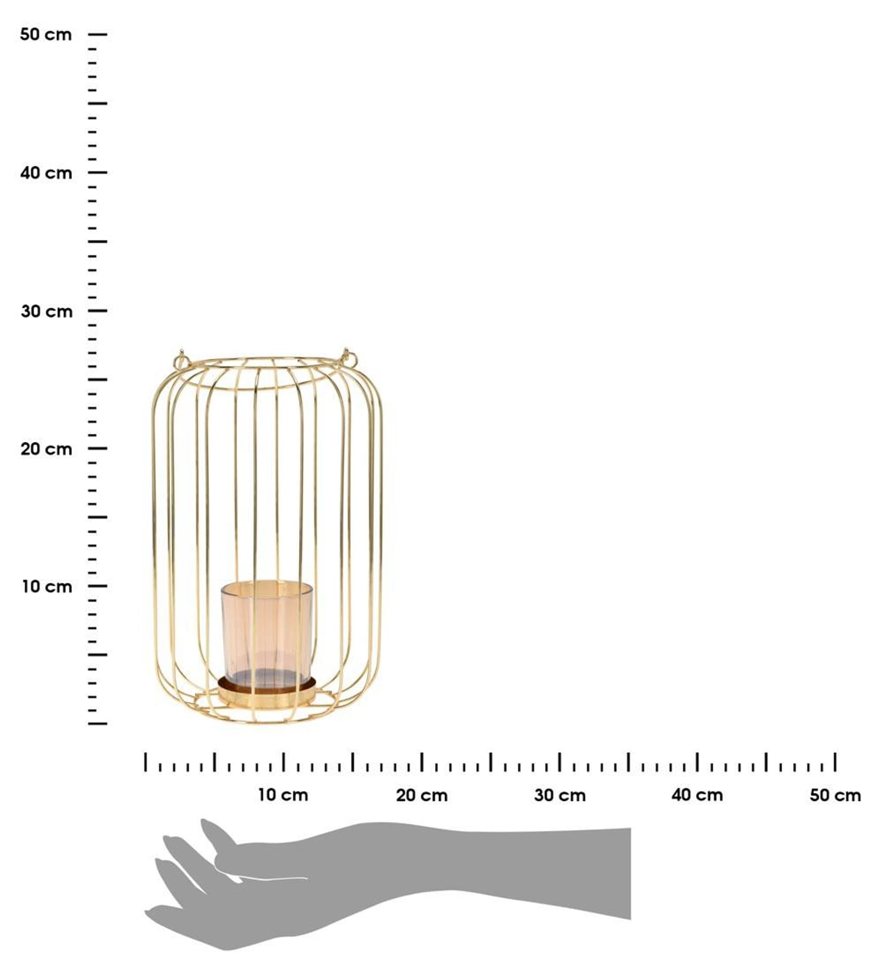 

Lampion druciany złoty z rączką 26 cm