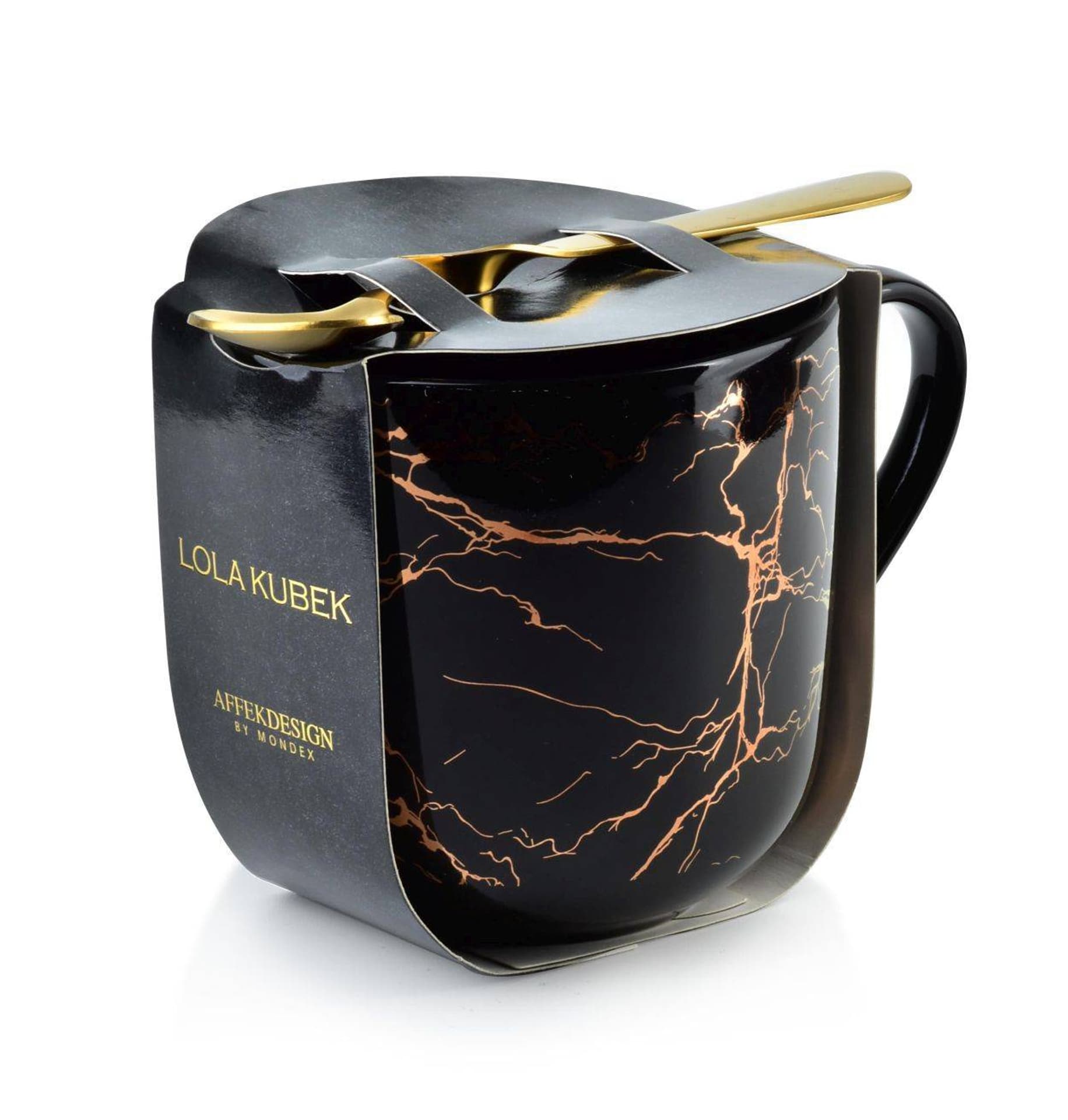 

Kubek Lola Marble z łyżeczką 480 ml