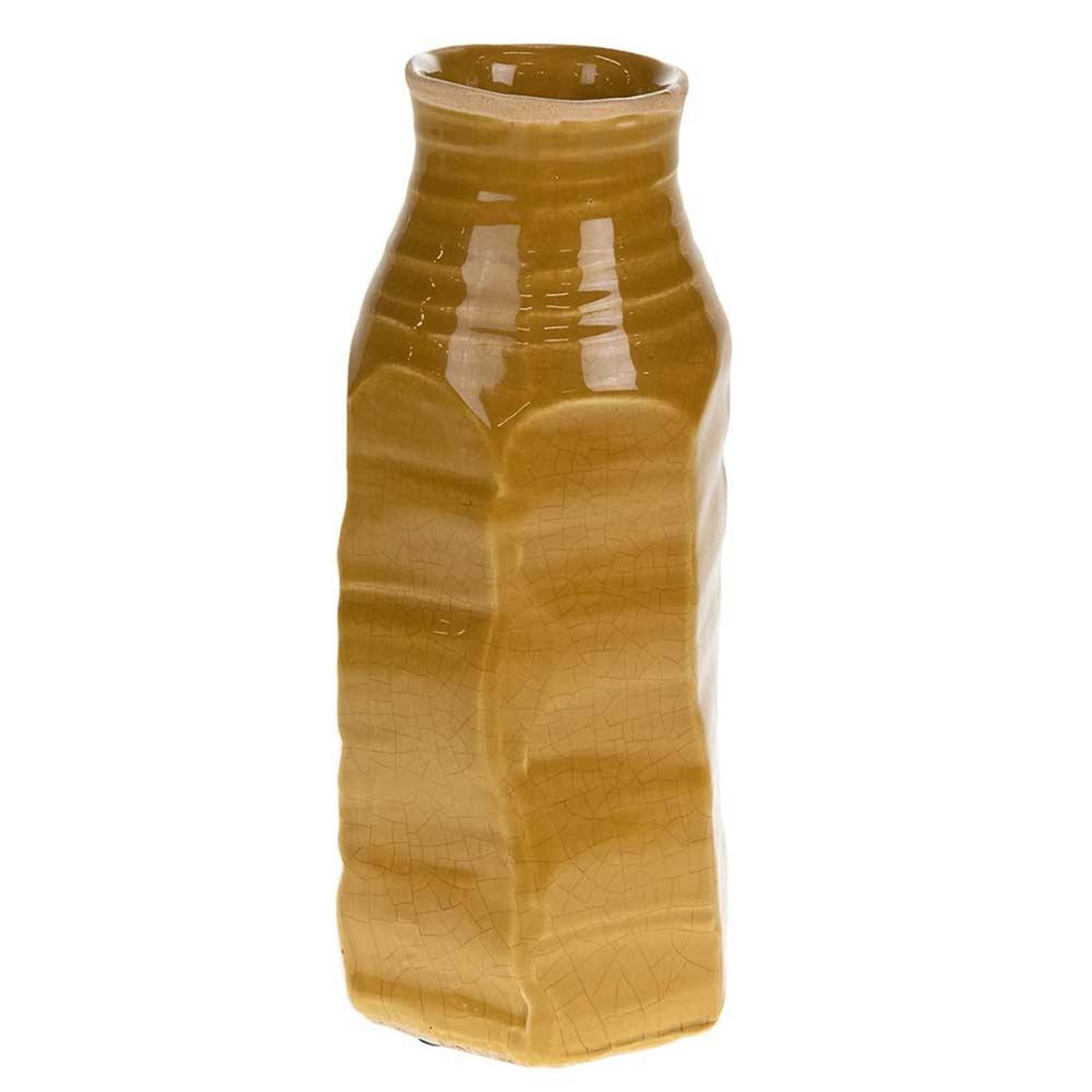 

Wazon ceramiczny rustykalny żółty 23 cm