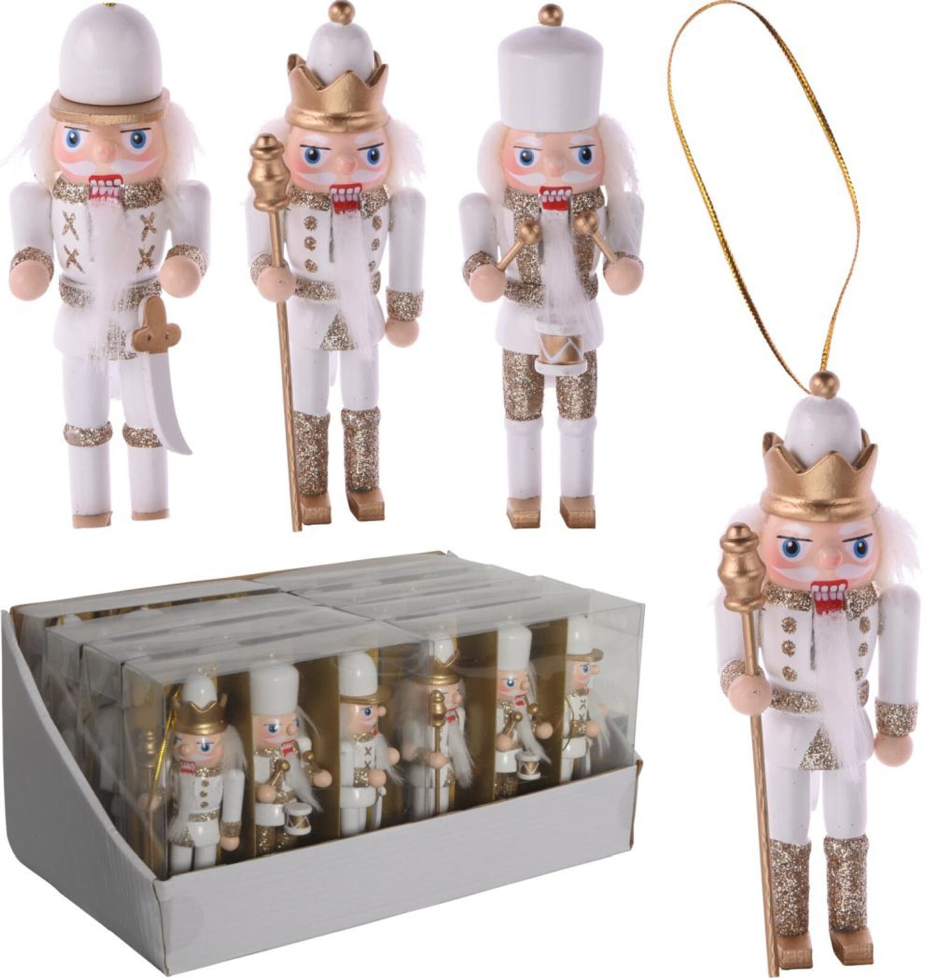 

Ozdoby świąteczne Nutcracker białe 3 szt