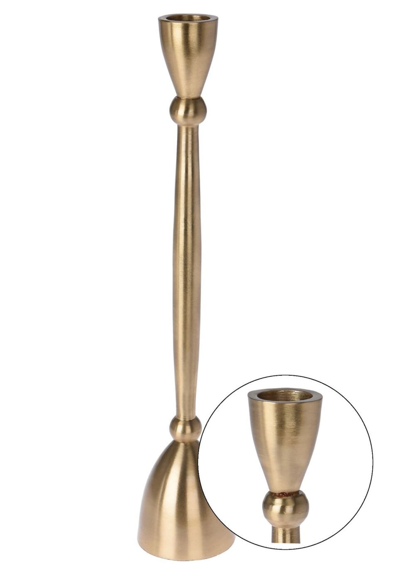 

Świecznik aluminiowy złoty Glamour 30 cm