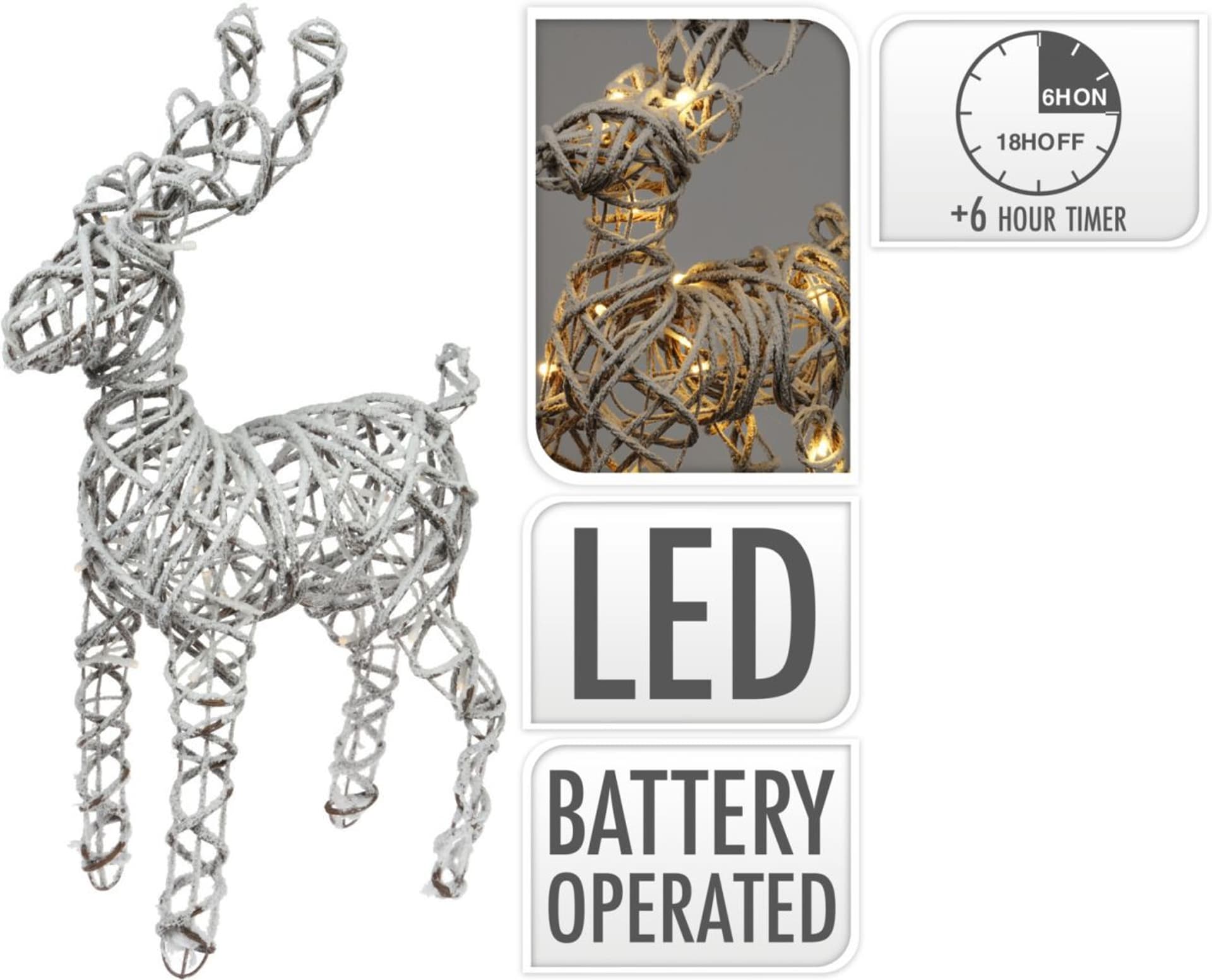 

Renifer świąteczny ośnieżony 20 Led 58cm