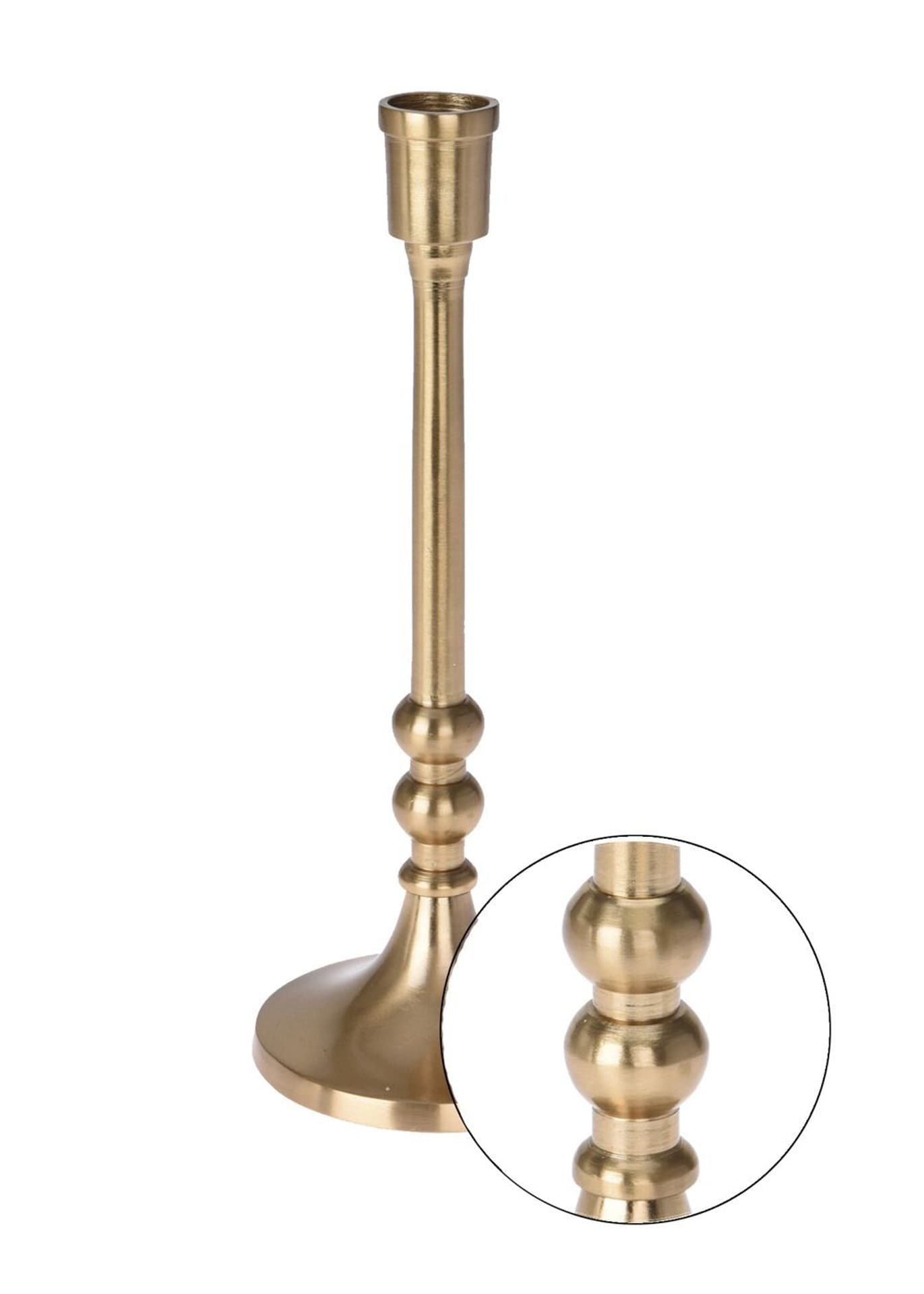 

Świecznik aluminiowy złoty 23 cm