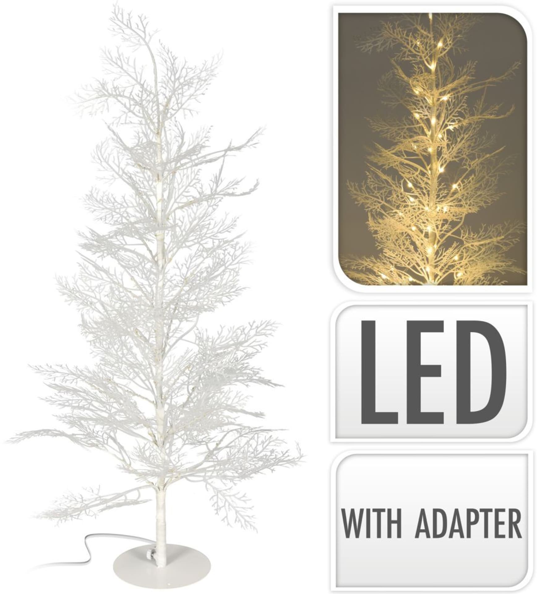 

Drzewko świąteczne białe 58 led 90 cm