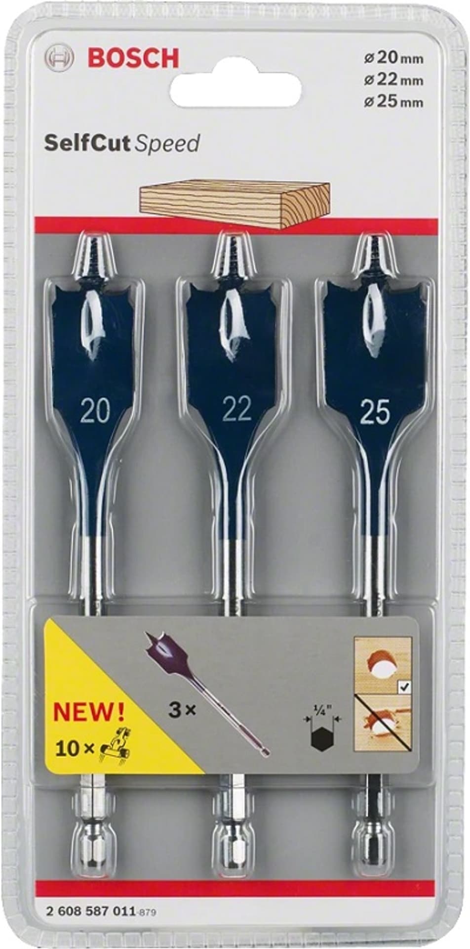 

ZESTAW WIERTEŁ 3-SZT SELF CUT SPEED 20,22,25