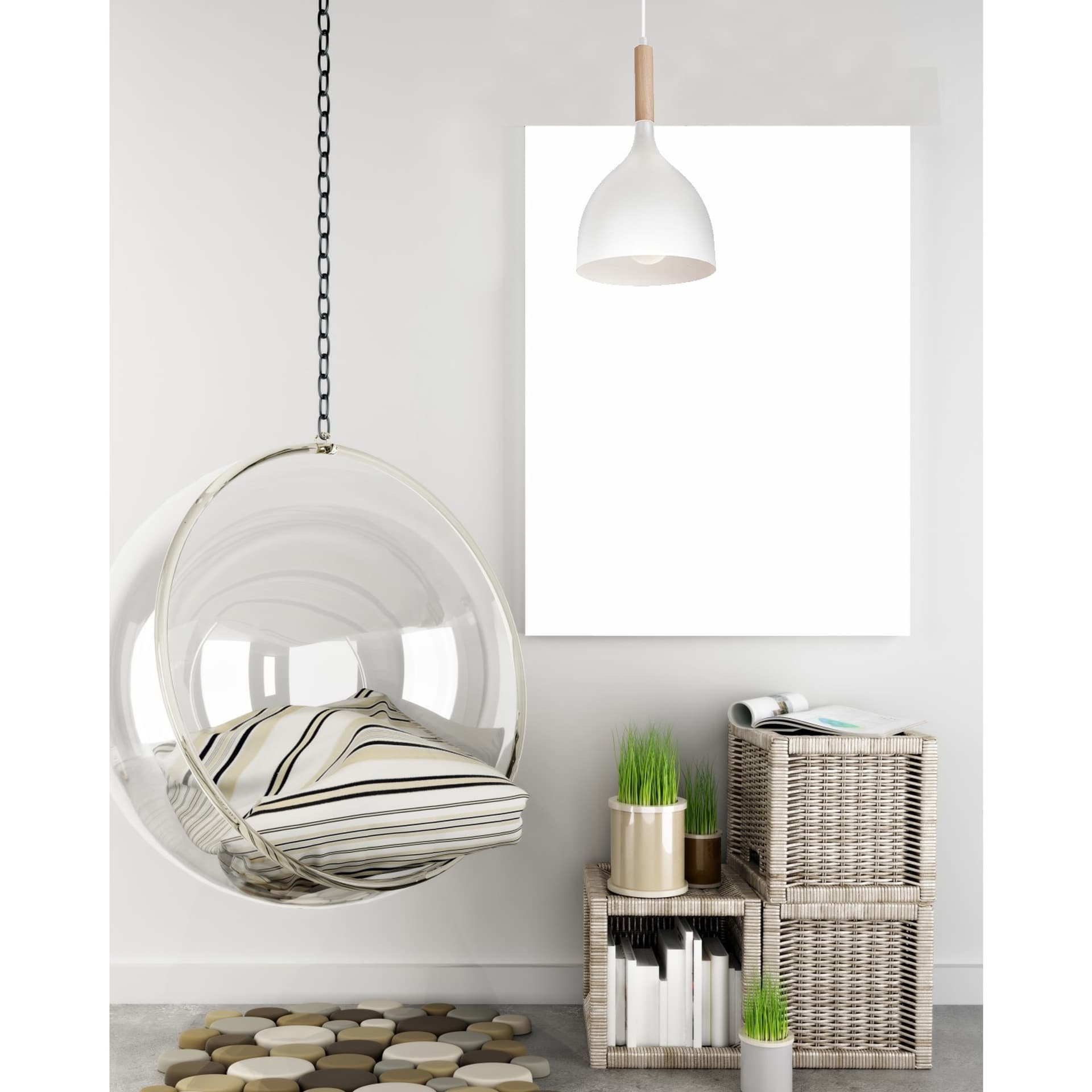 

Lampa Noak Wood wisząca industrialna