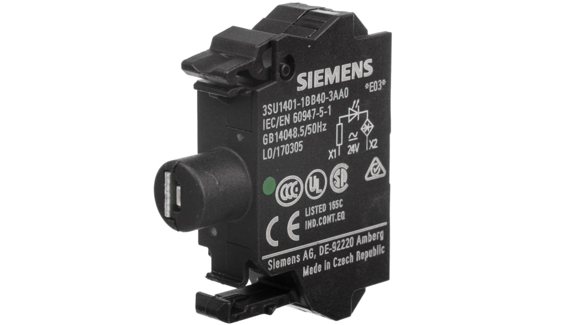 

Oprawka blok LED zielony 24V AC-DC montaż czołowy przył sprężynowe SIRIUS ACT 3SU1401-1BB40-3AA0