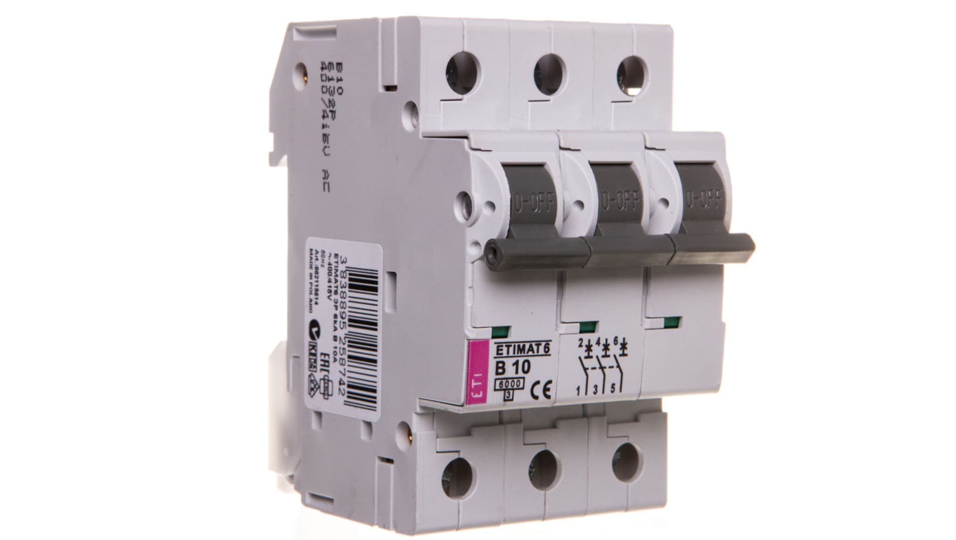 

Wyłącznik nadprądowy 3P B 10A 6kA AC ETIMAT 6 002115514