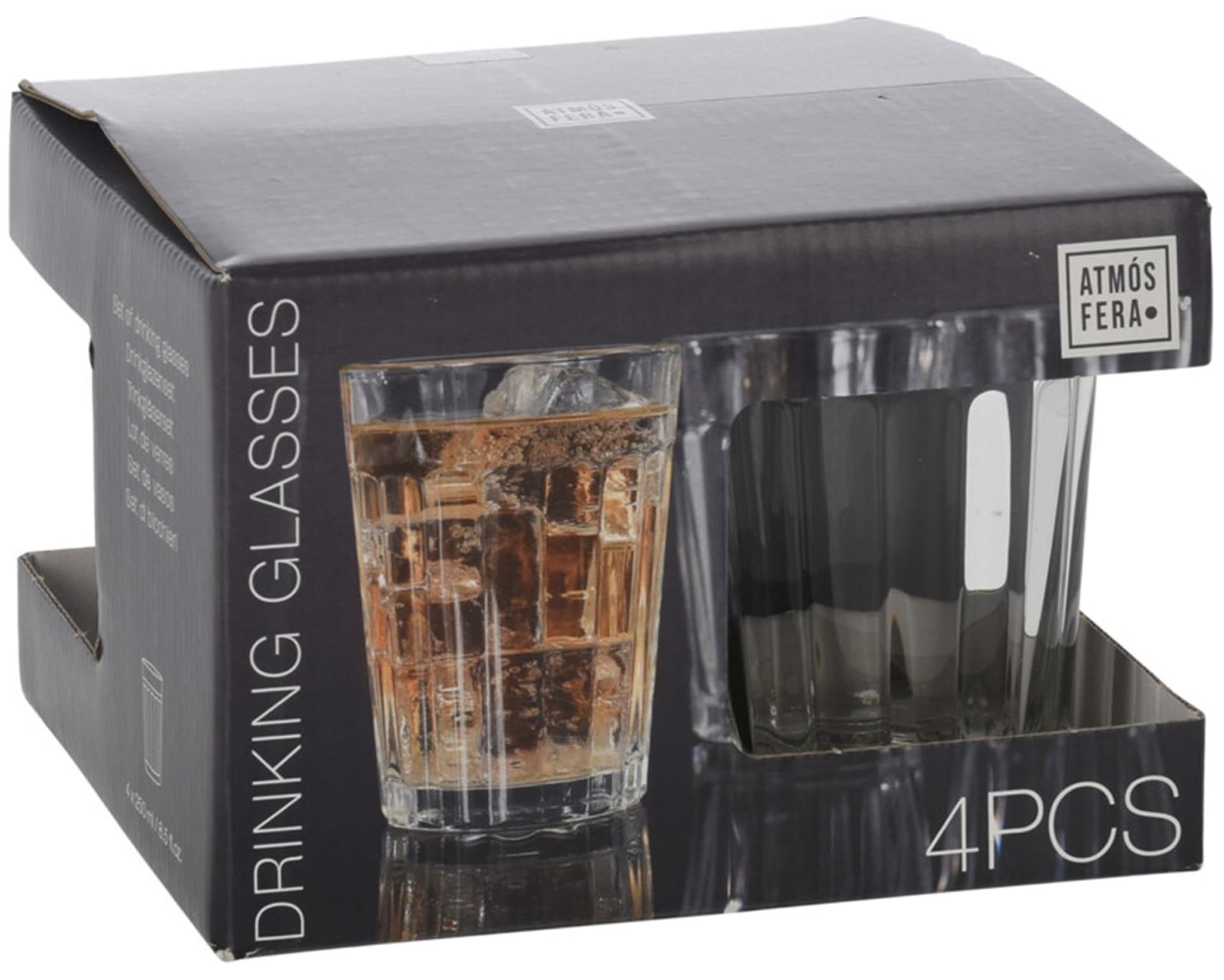 

Komplet 4 przezroczystych szklanek 250ml