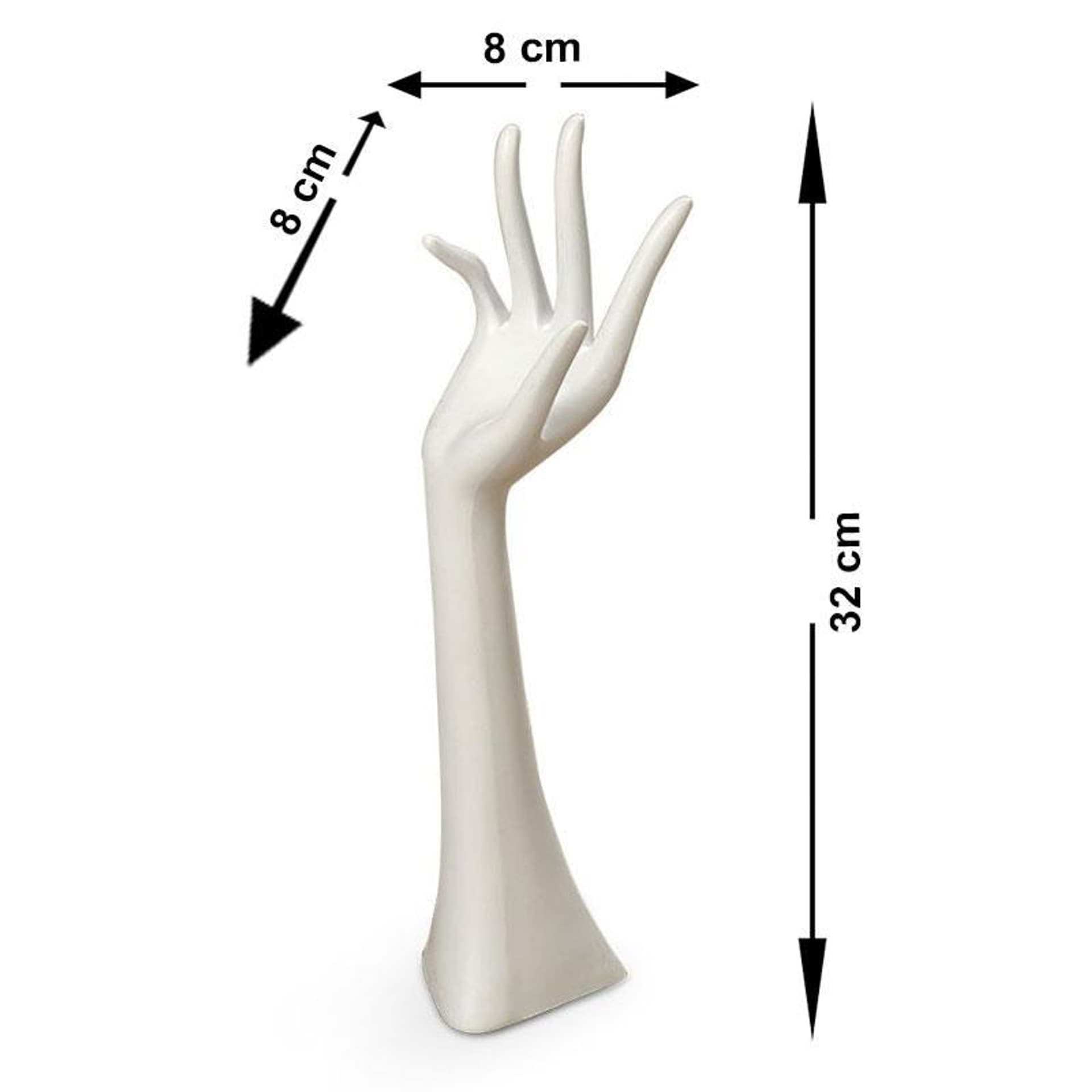 

Biały stojak na biżuterię Hand wys 32 cm