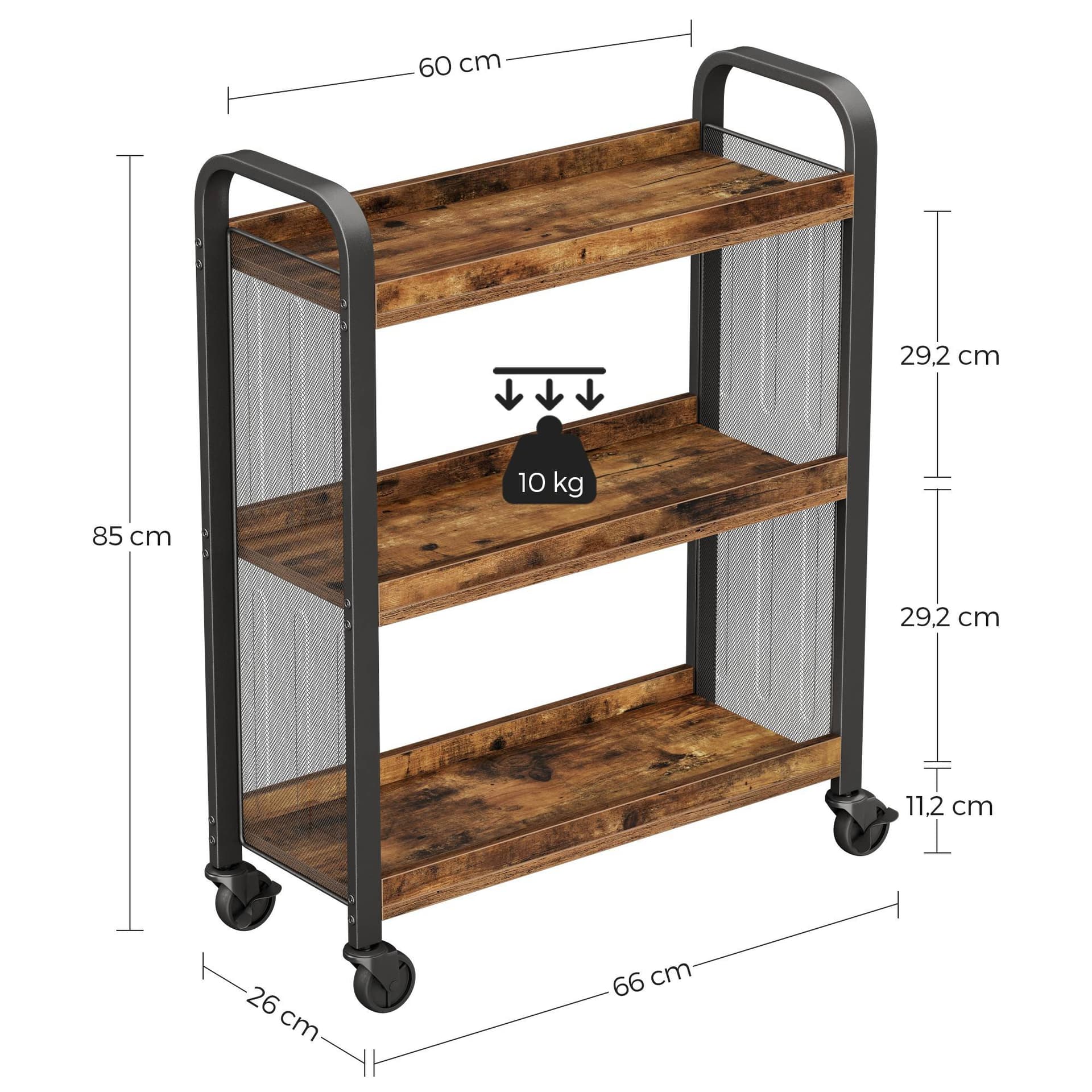 

Wózek kuchenny mobilny rustykalny LOFT 66 cm