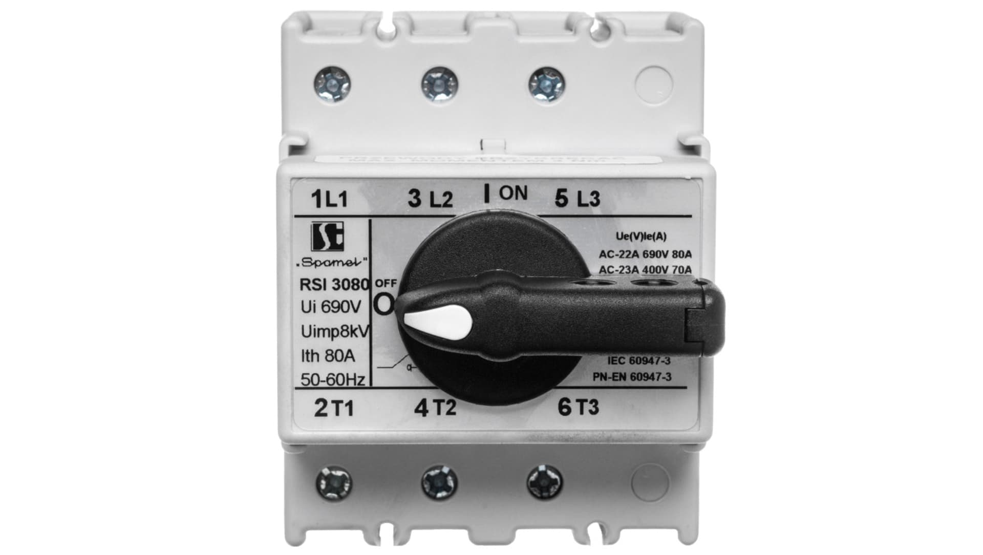 

Rozłącznik izolacyjny 3P 80A z pokrętłem na rozłączniku czarnym RSI-3080W02