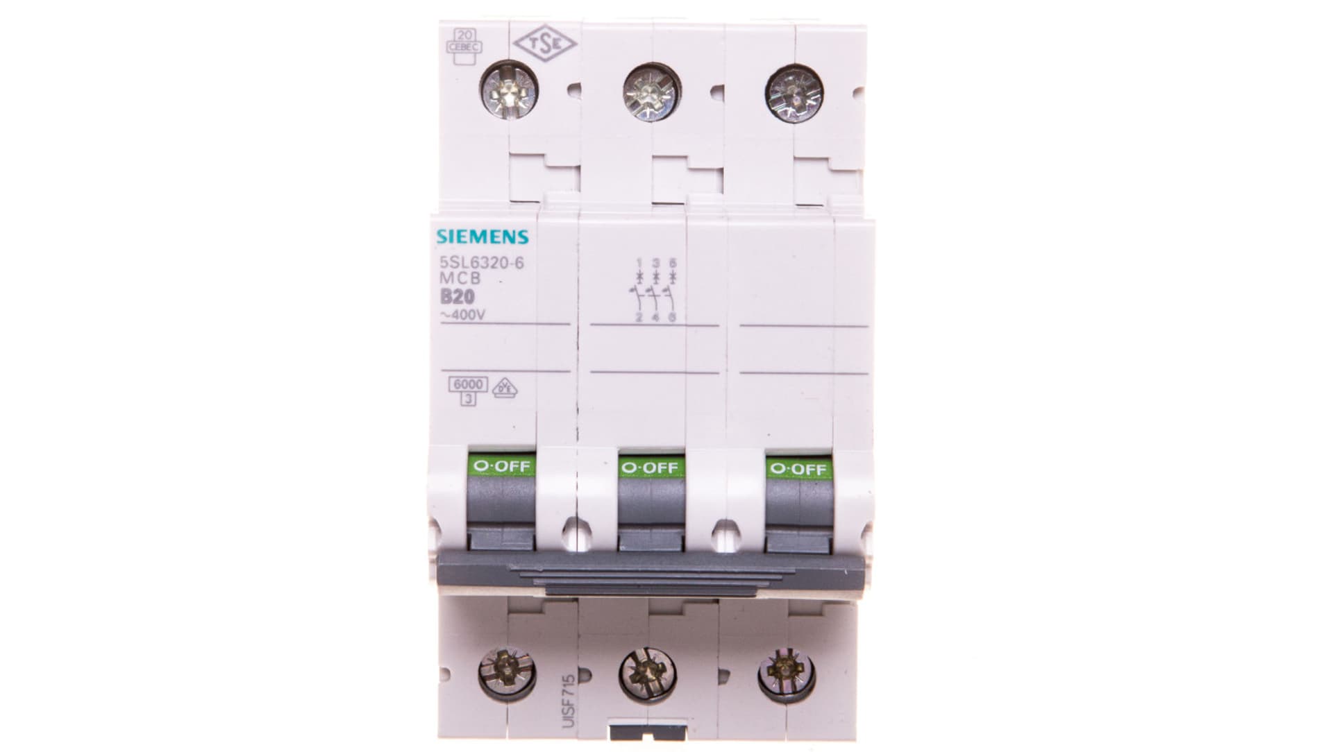 

Wyłącznik nadprądowy 3P B 20A 6kA AC 5SL6320-6