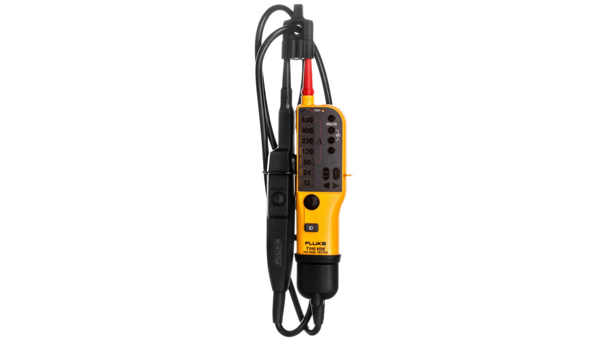 

Tester dwubiegunowy napięcia i ciągłości obwodu LED 12-690V AC IP64 Fluke T110/VDE 4093088