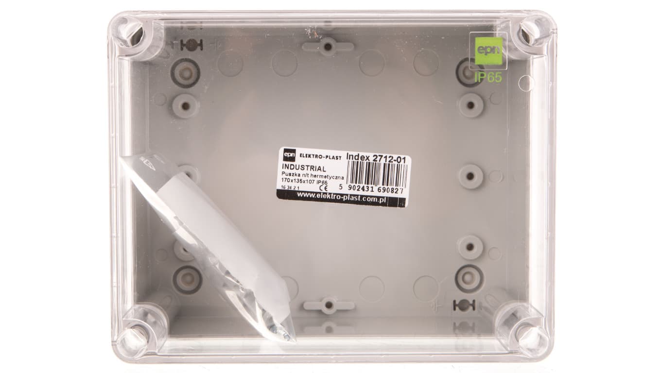 

INDUSTRIAL Puszka hermetyczna n/t 170x135x107 IP65 transparentna 2712-01