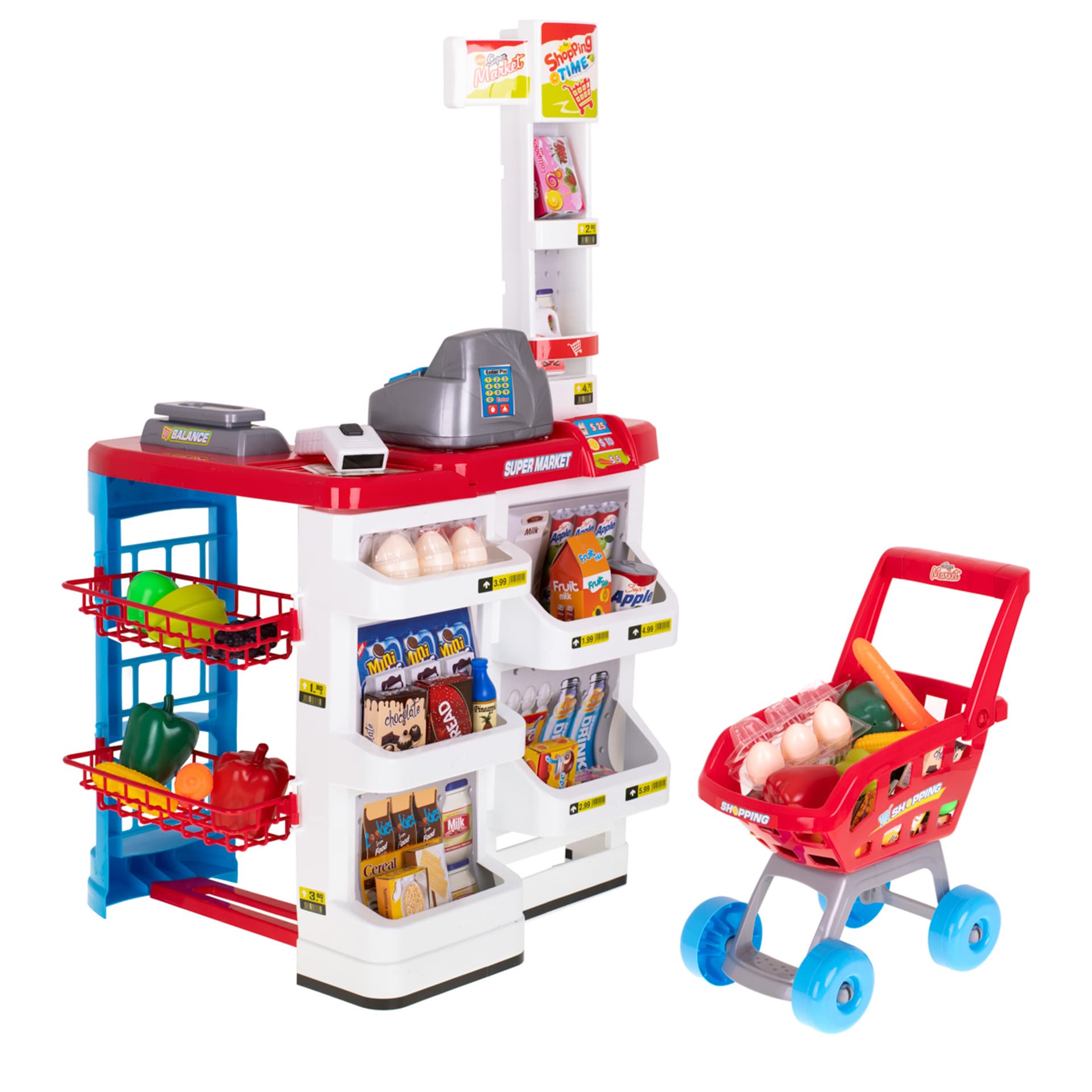 

Supermarket sklep kasa fiskalna + wózek model 2
