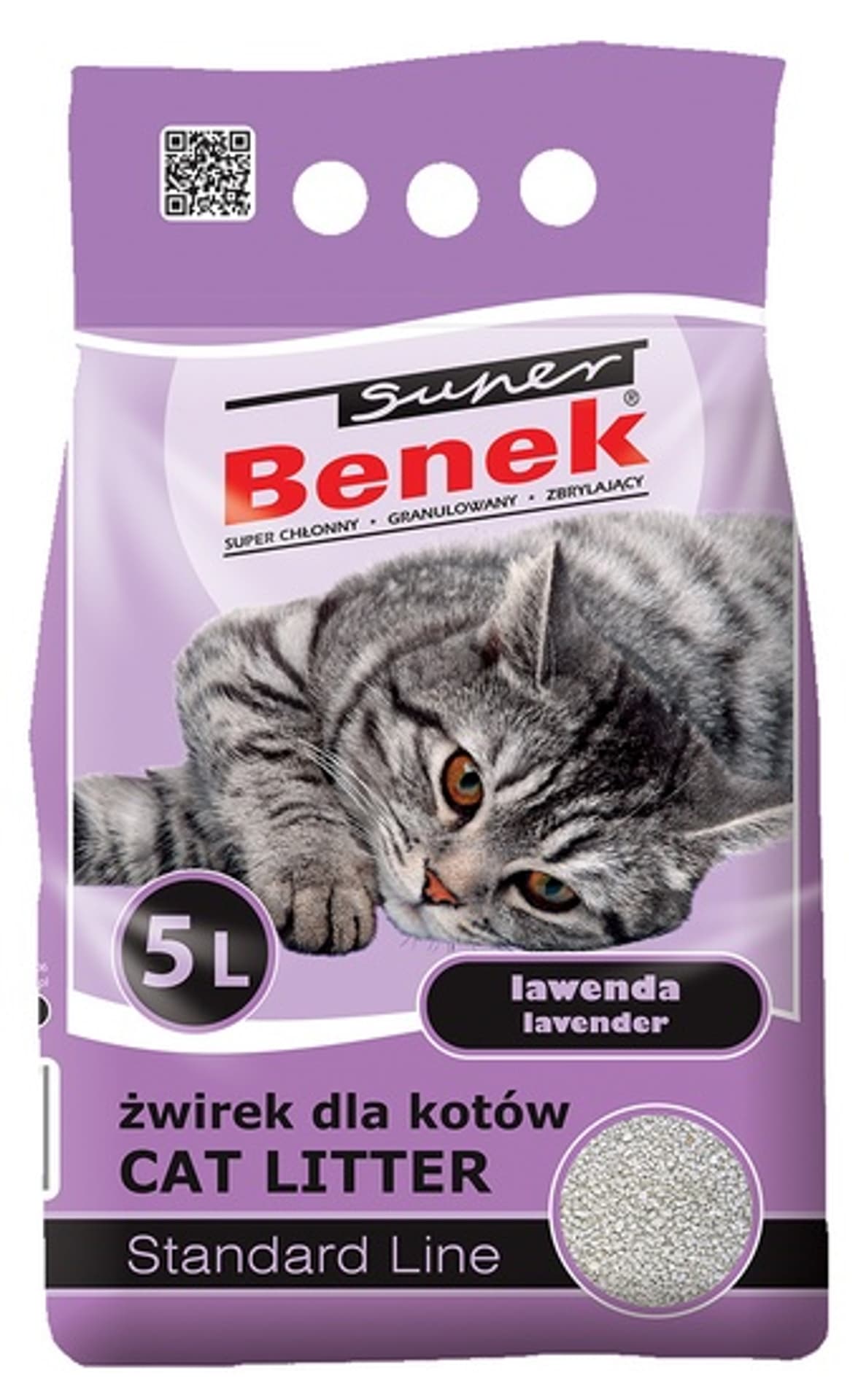 

CERTECH Super Benek Standard Lawenda - żwirek dla kota zbrylający 5l