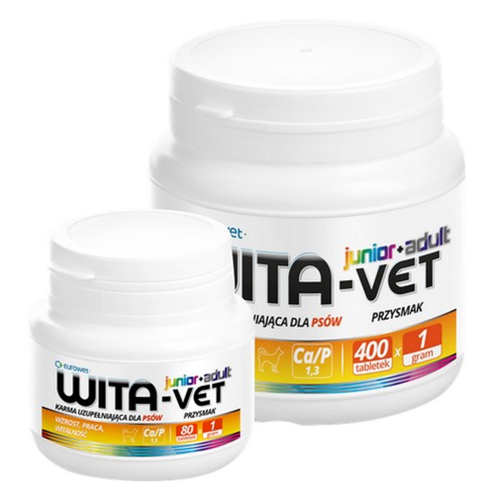 

Wita-Vet Junior + Adult dla psów <25kg 1g 80tabl