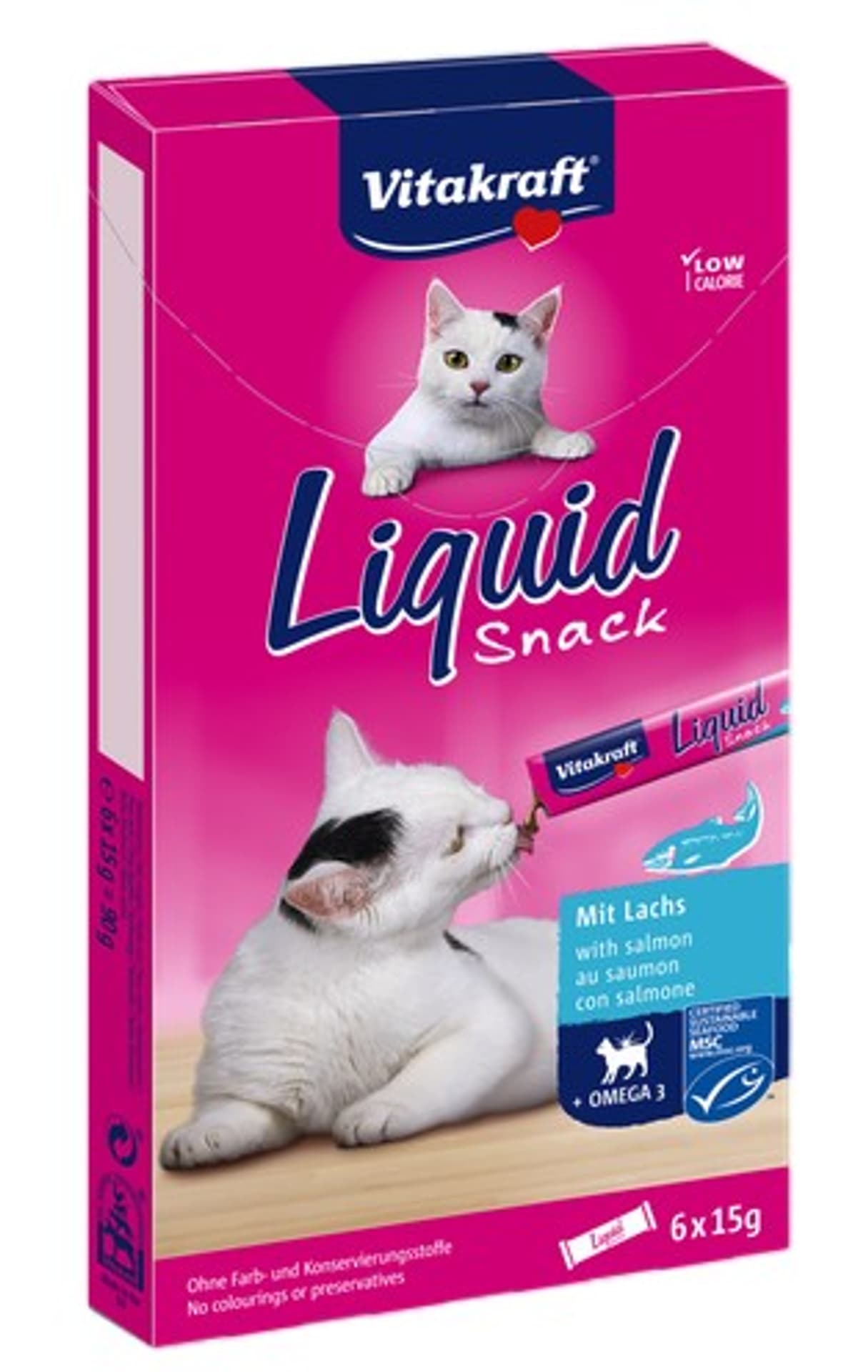 

VITAKRAFT CAT LIQUID SNACK 6szt łosoś/omega3 d/kot