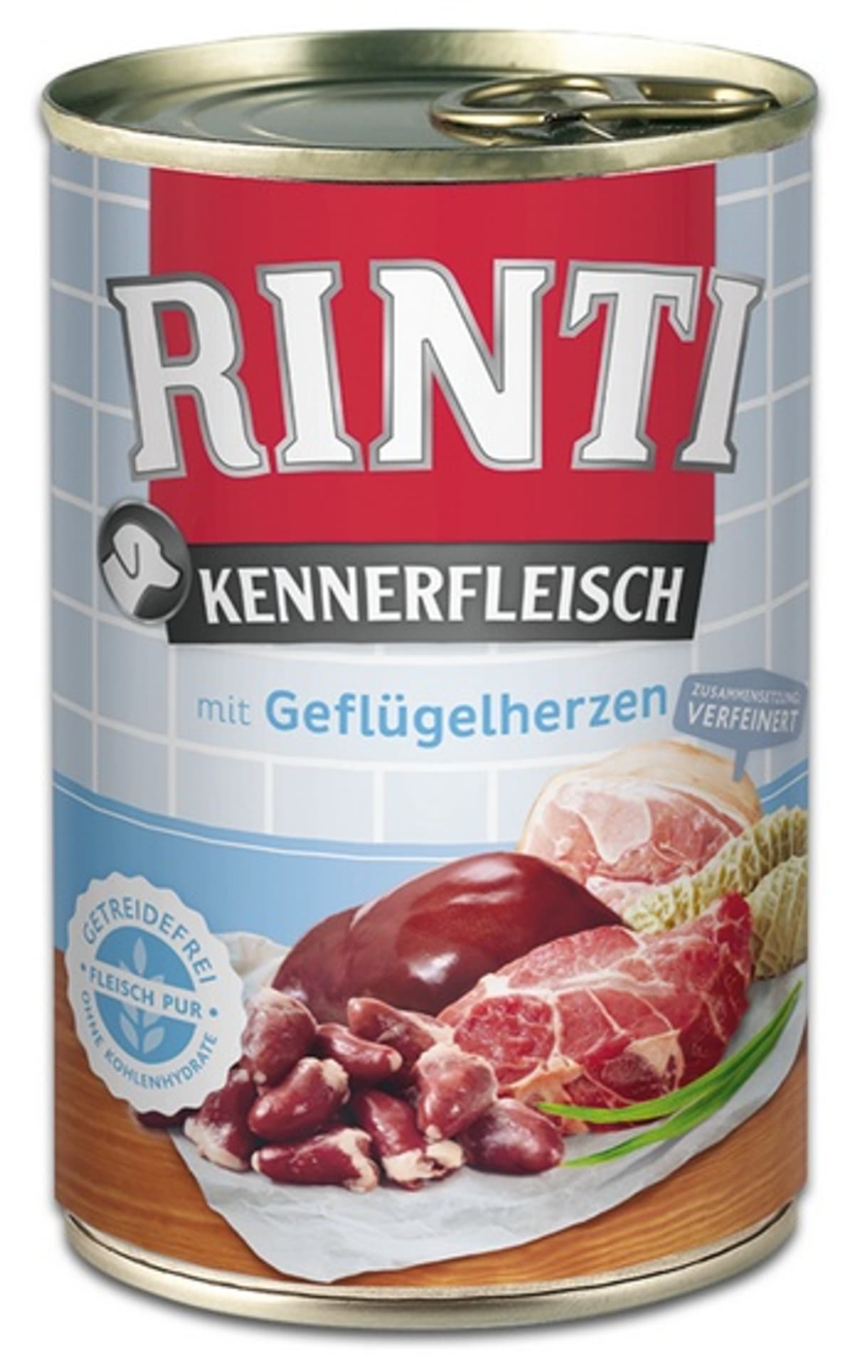 

Rinti Kennerfleisch Geflugelherzen pies - serca drobiowe puszka 400g