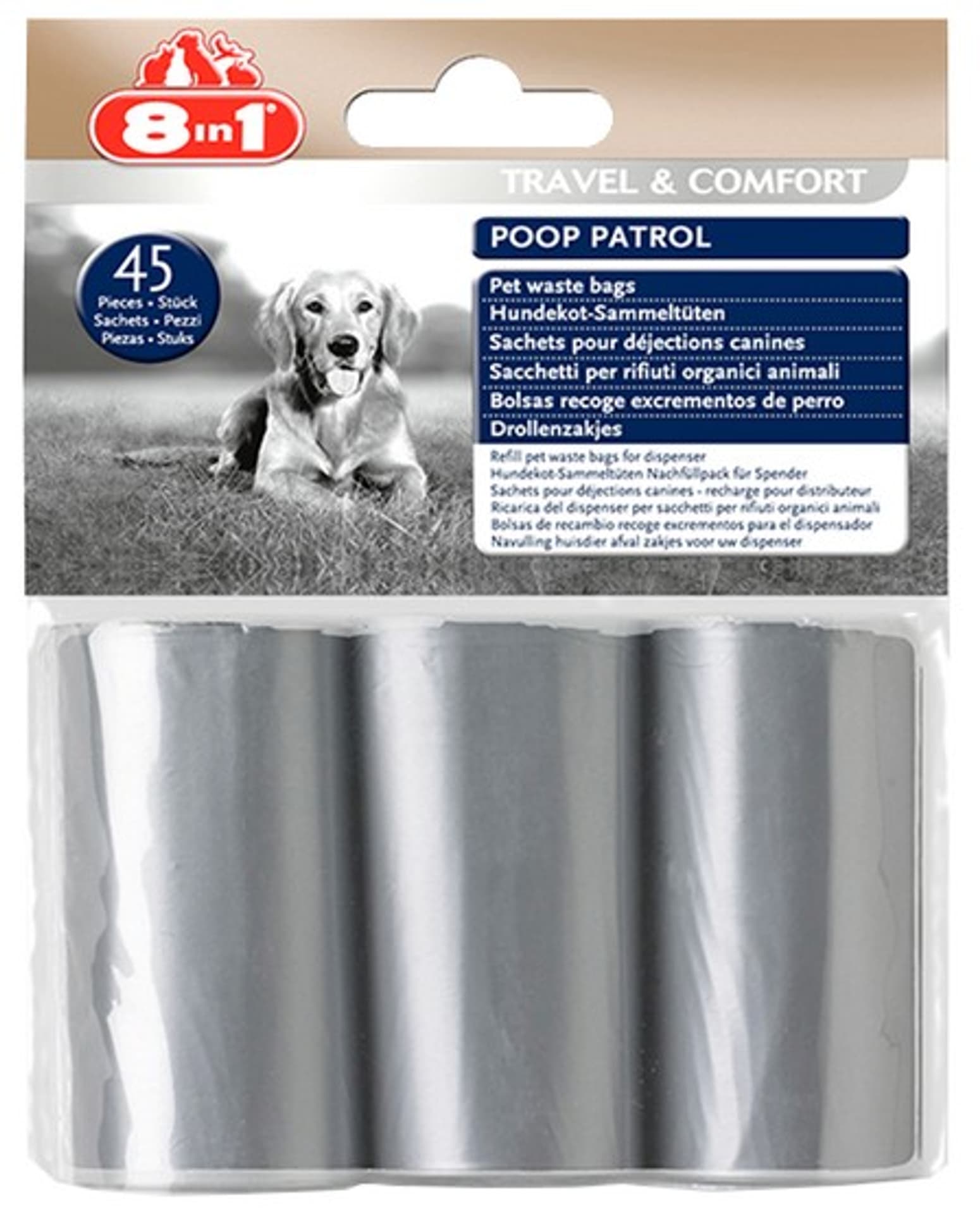 

8in1 Worki na odchody Poop Patrol Pet Waste Bags - 3 rolki