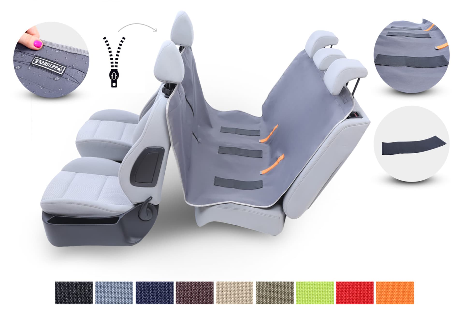 

KARDIFF ANTI SLIP z zamkiem - Średni "M" - 133x157 - POPIELATY