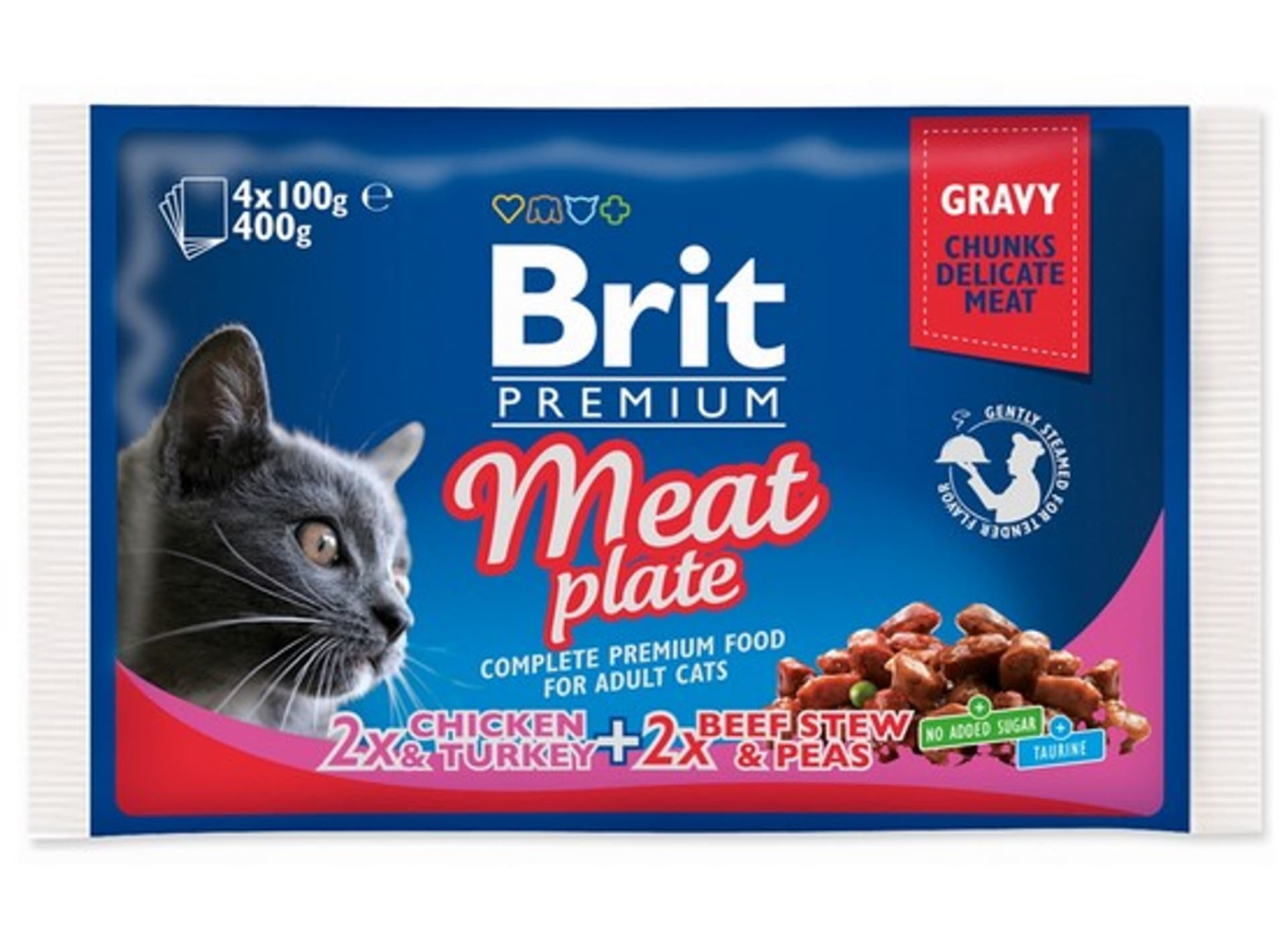 

BRIT POUCHES MEAT PLATE (4x100g) 400 g