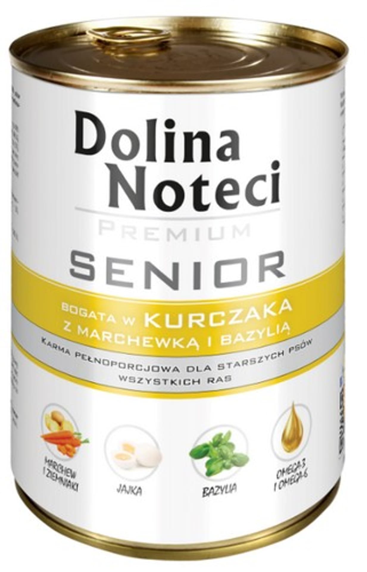 

DOLINA NOTECI Premium Senior Kurczak z marchewką i bazylią - mokra karma dla psa seniora - 400G