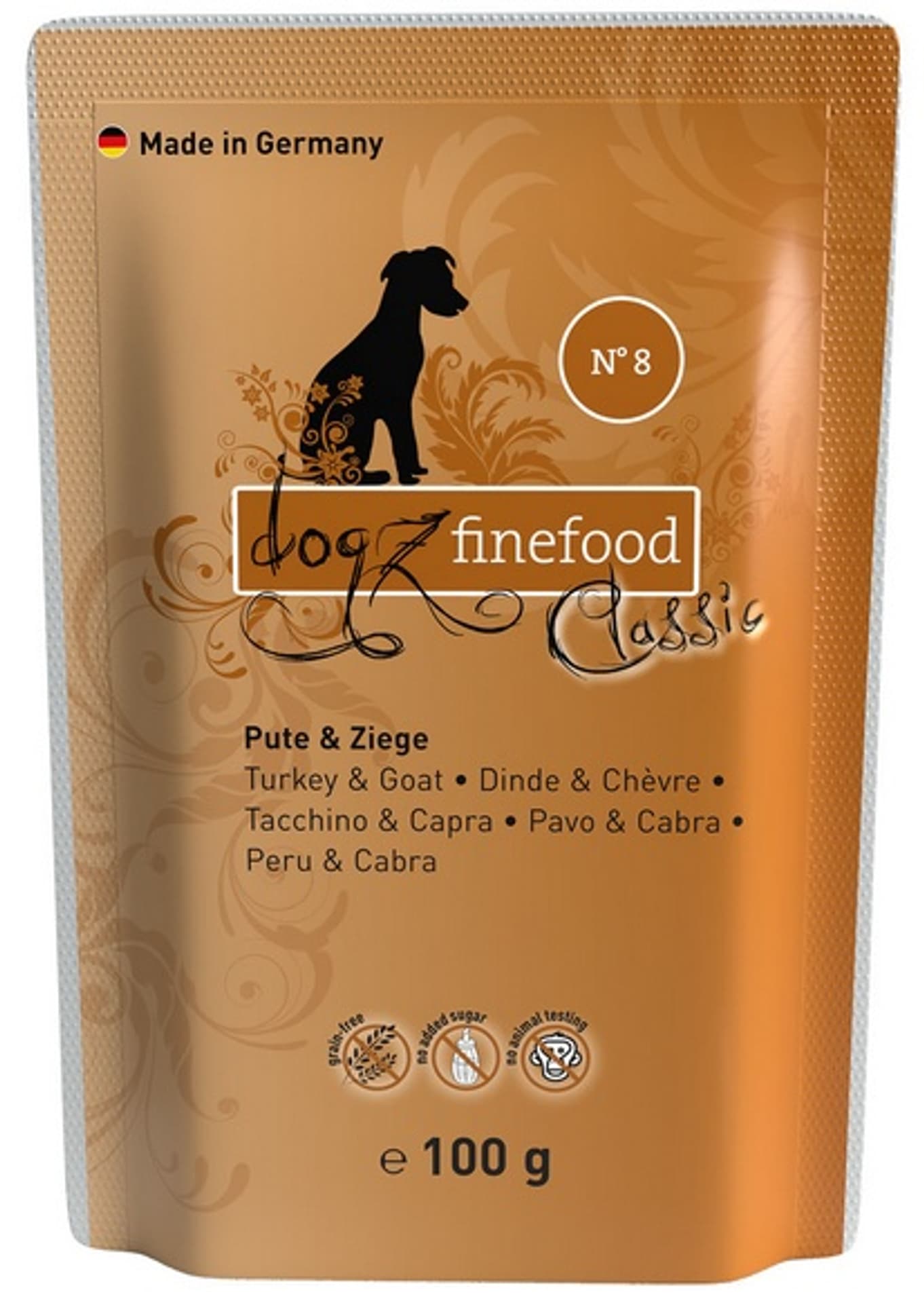 

Dogz Finefood Classic N.08 Indyk i koza saszetka 100g