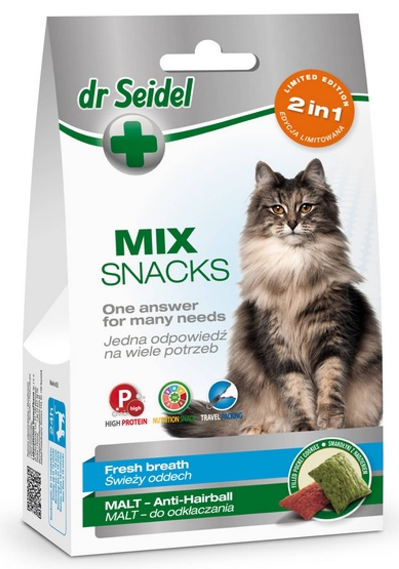 

DR SEIDEL SMAKOŁYKI MIX 2w1 na świeży oddech & malt dla kotów 60 g