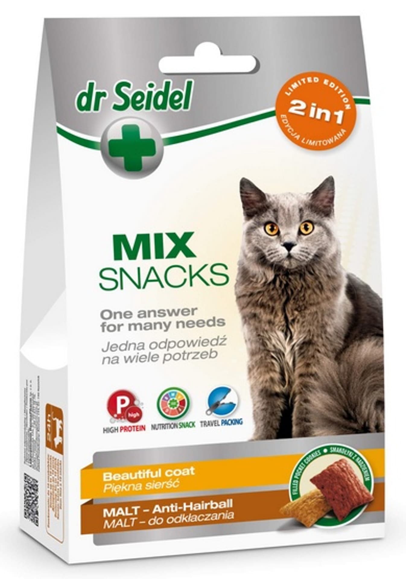 

DR SEIDEL SMAKOŁYKI MIX 2w1 na piękną sierść & malt dla kotów 60 g