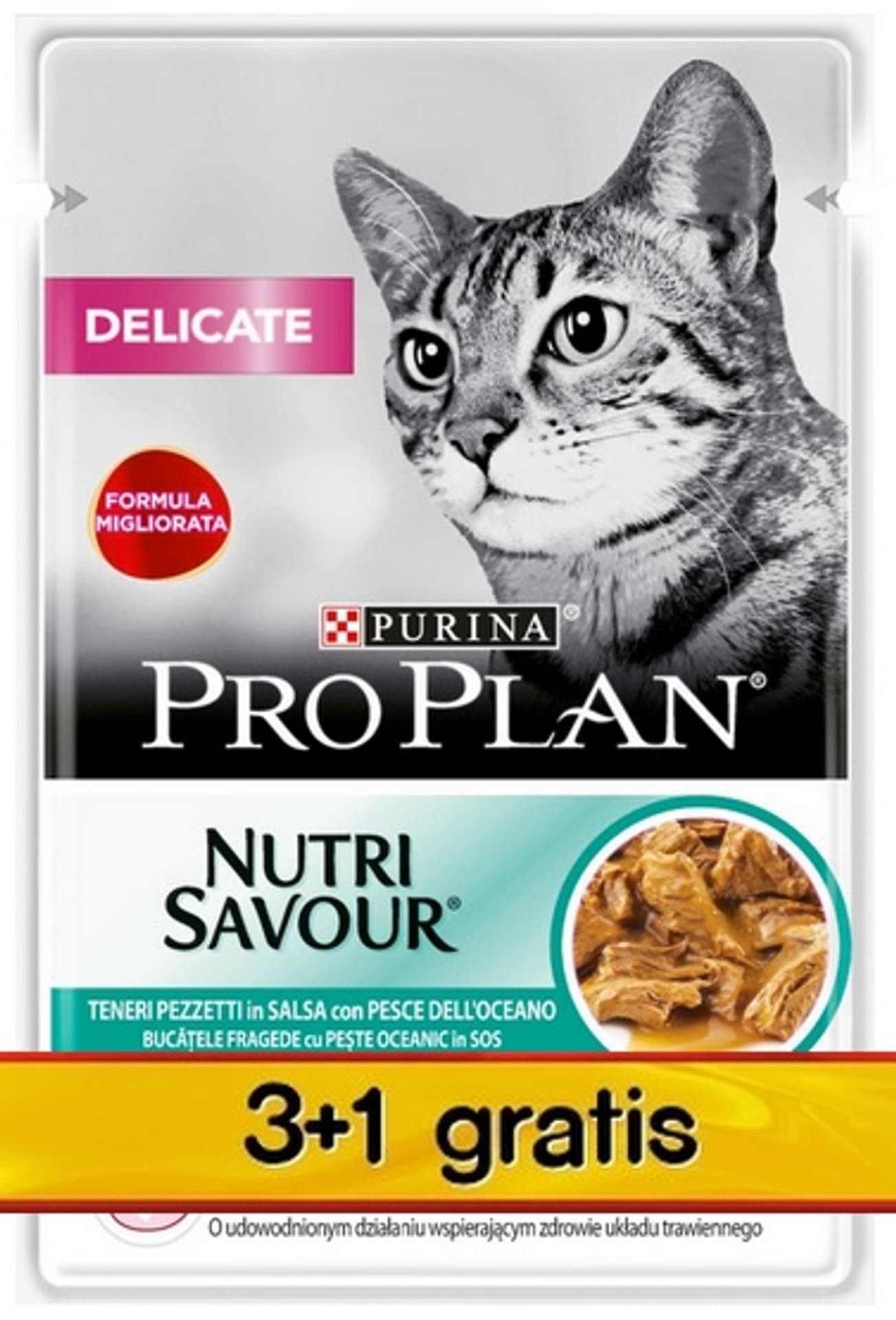 

Purina Pro Plan Cat Delicate ryba oceaniczna saszetka 4x85g 3+1 gratis