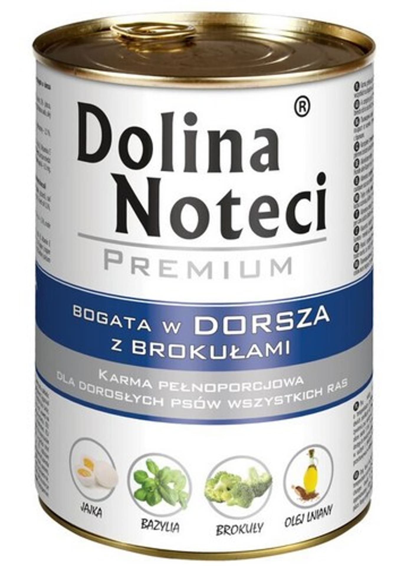 

DOLINA NOTECI Premium bogata w dorsza z brokułami - mokra karma dla psa - 400g