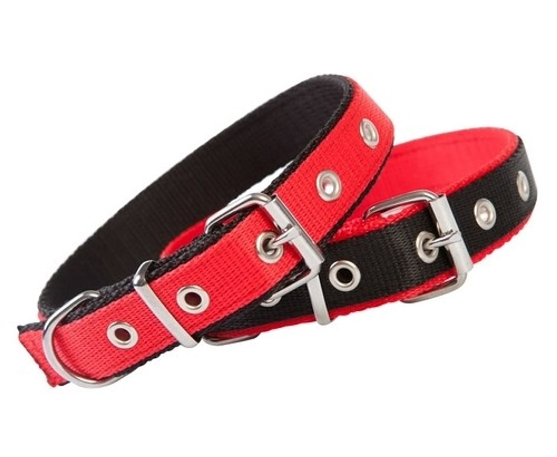 

Dingo Obroża taśma polipropylenowa podwójnie zszywana 2,5cm/60cm czerwono-czarna