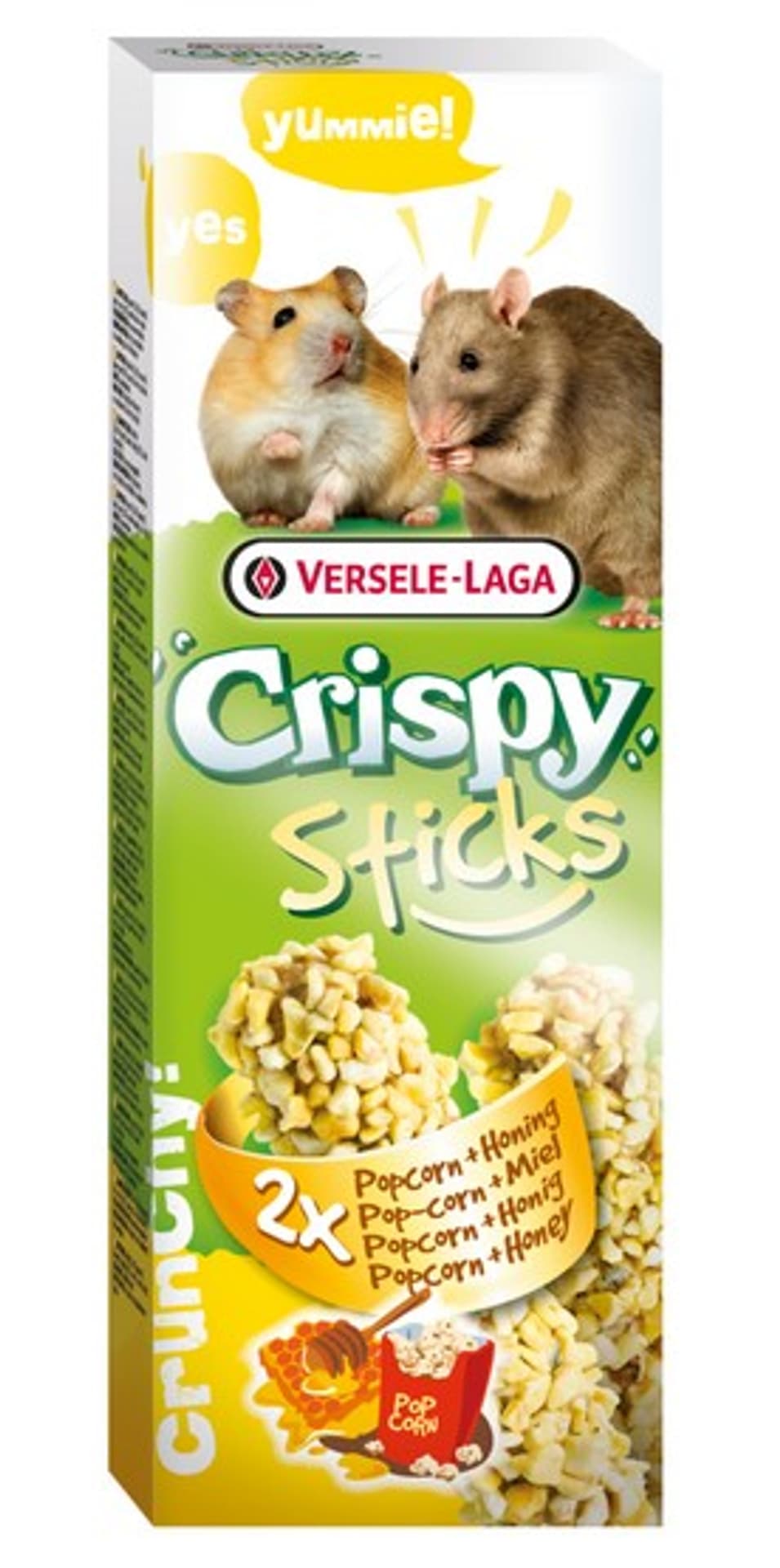 

Versele-Laga Crispy Sticks Hamster & Rat Popcorn & Honey - kolby dla chomików i szczurów z popcornem i miodem 110g