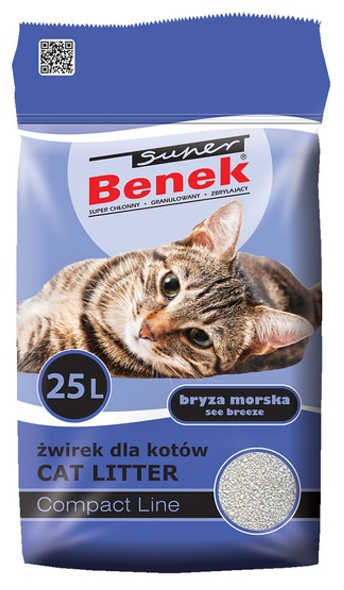 

Super Benek Compact Żwir zapachowy Bryza Morska 25l
