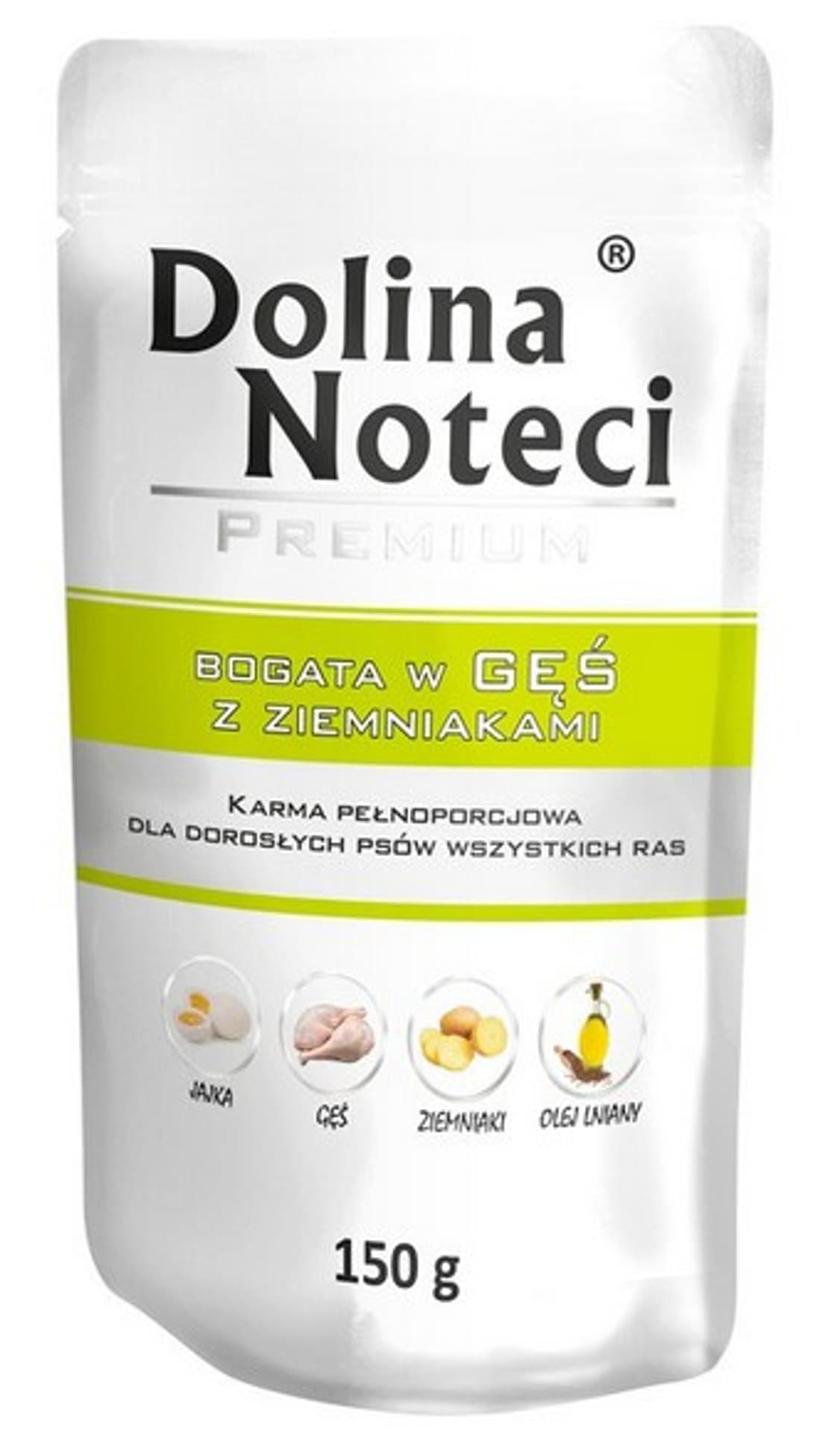 

DOLINA NOTECI Premium bogata w gęś z ziemniakami - mokra karma dla psa - 150g