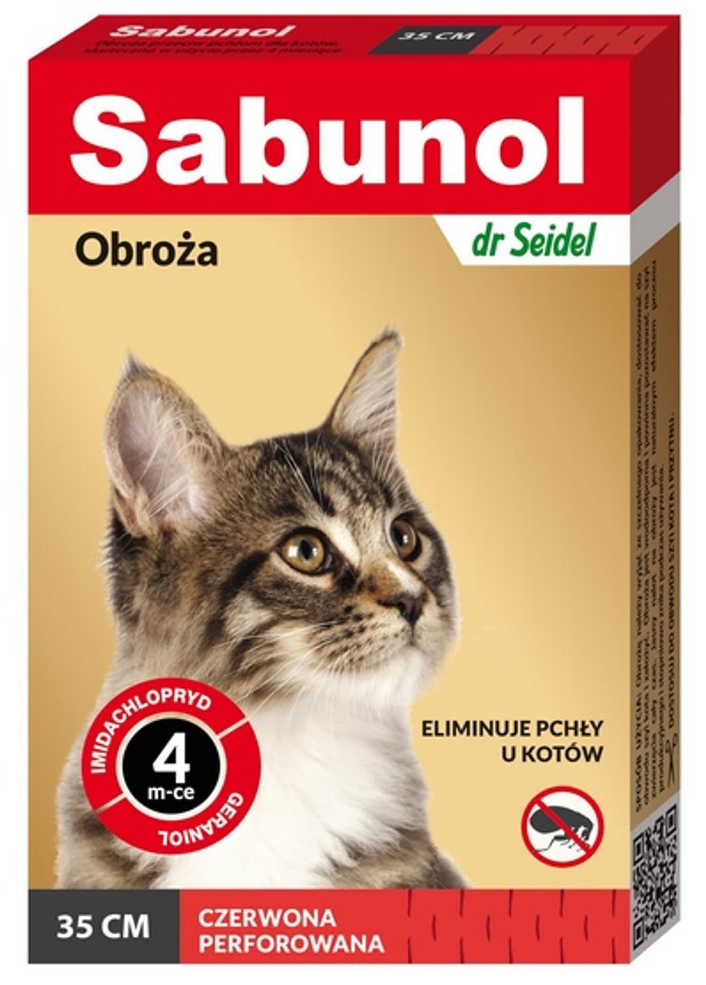 

SABUNOL obroża czerwona przeciw pchłom dla kotów 35 cm