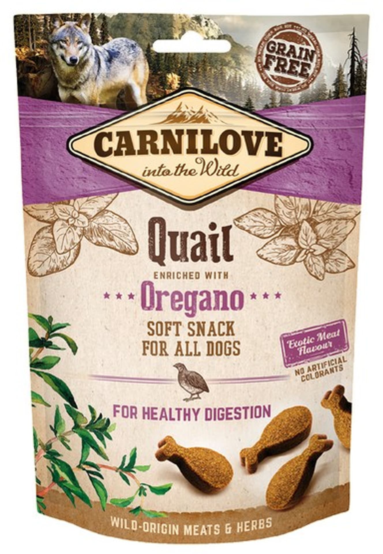 

Carnilove Soft Moist Snack Quail+Oregano pies 200g