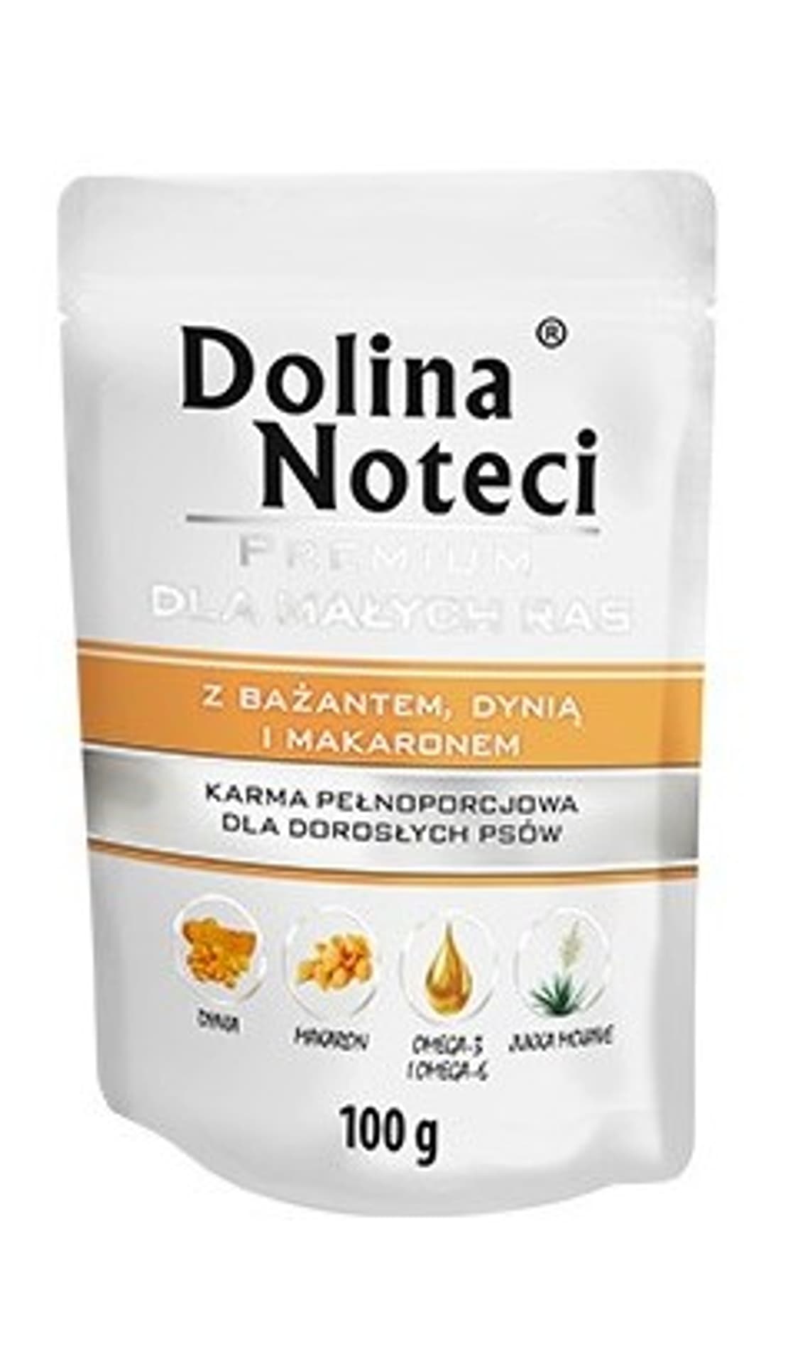 

DOLINA NOTECI Premium mini adult Karma dla psa z Bażantem, Dynią i Makaronem 100g