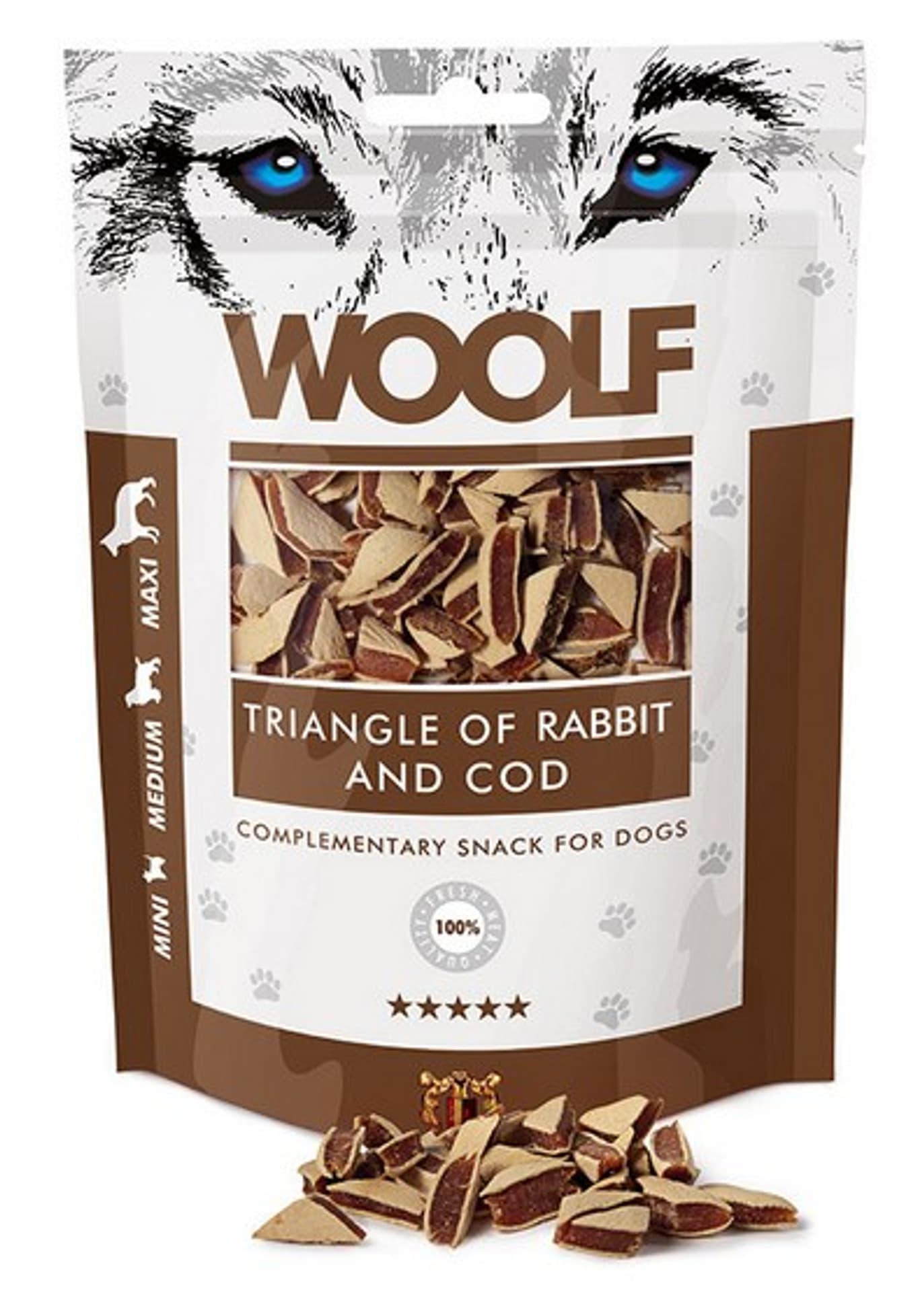 

Woolf Rabbit & COD Triangle 100g