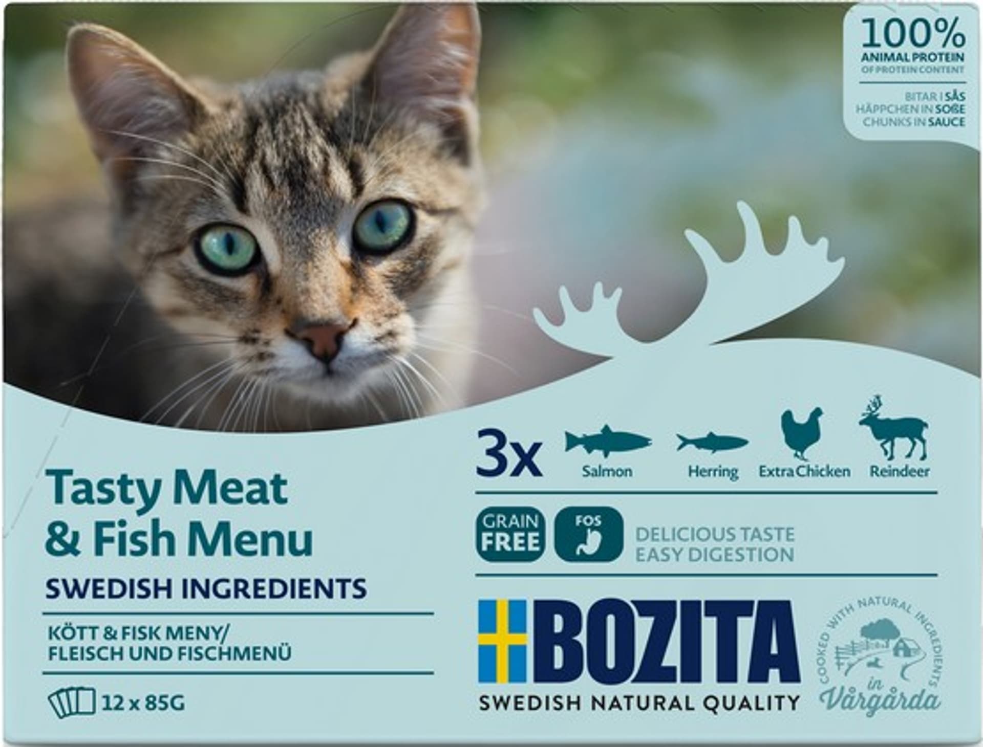 

Bozita Cat Multibox z mięsem i rybą w sosie saszetki 12x85g