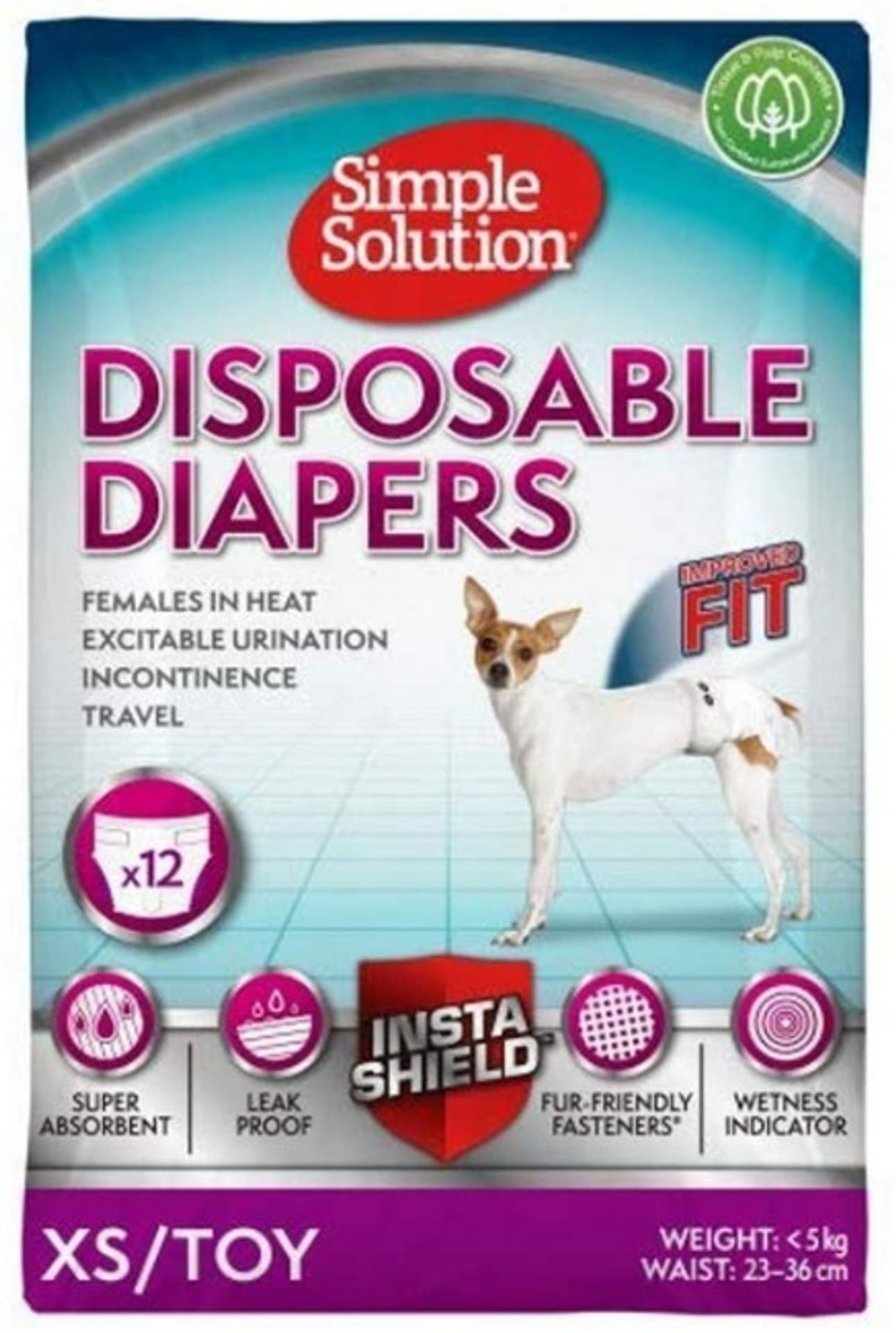 

Simple Solution Pieluchy jednorazowe dla suczek XS 12szt.