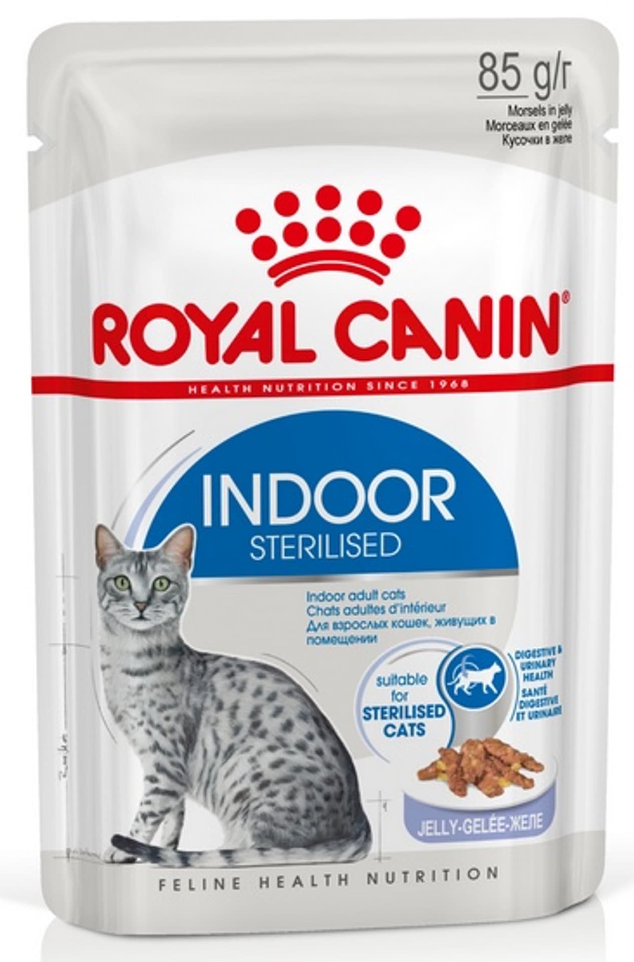 

Royal Canin Indoor Sterilised Jelly karma mokra dla kotów dorosłych sterylizowanych, przebywających w domu saszetka 85g