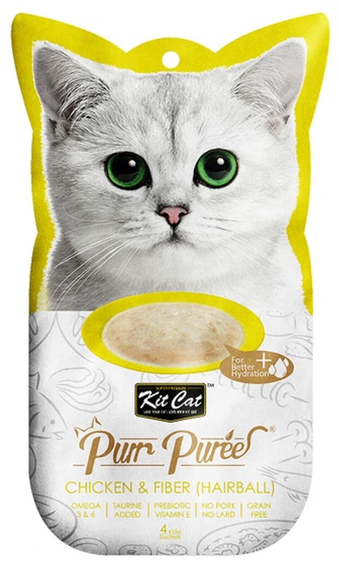 

KIT CAT PurrPuree CHICKEN & FIBER (kurczak & błonnik) [KC-881] 4x15g, Kurczak & błonnik) [kc-881] 4x15