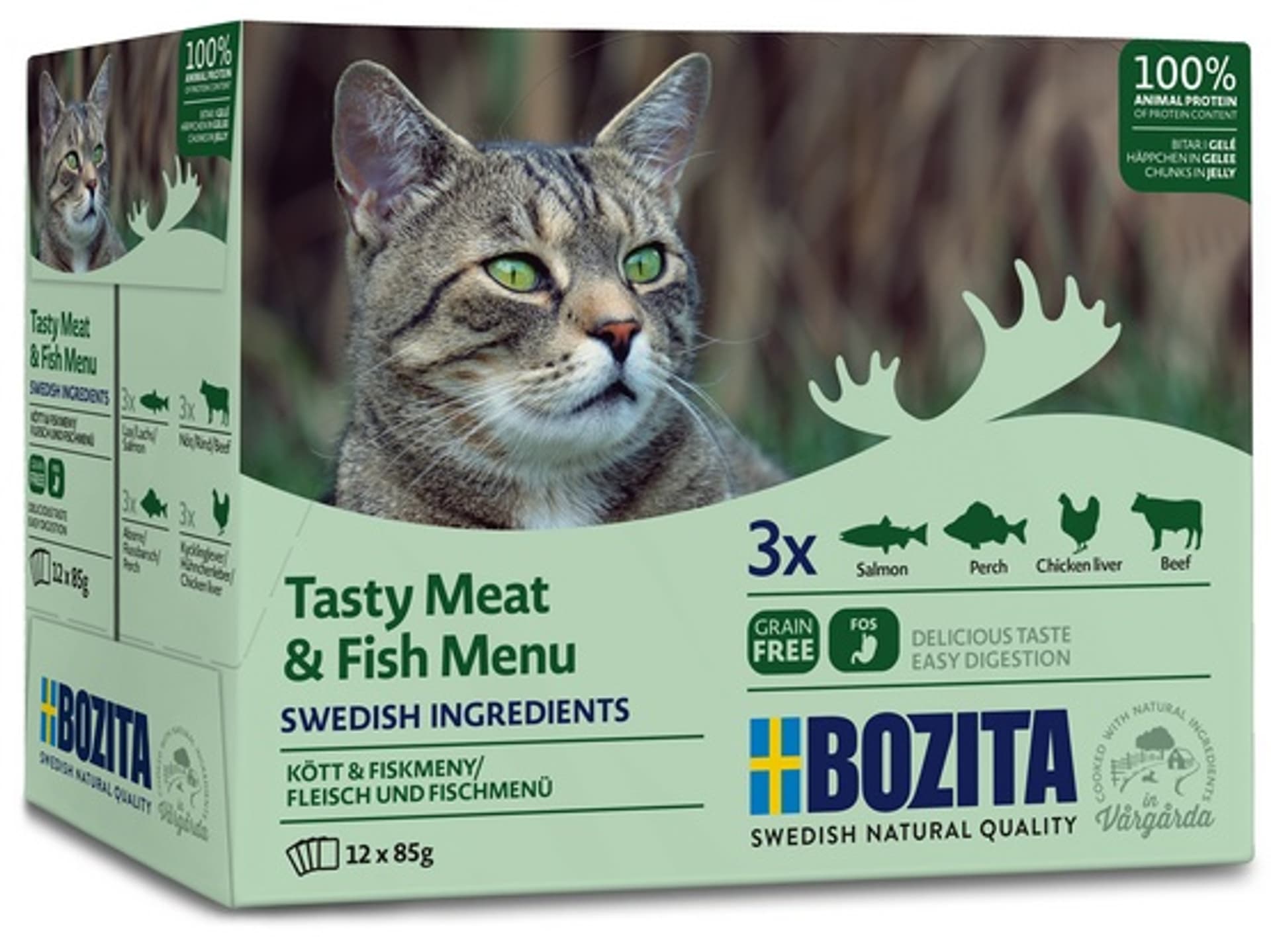

Bozita Cat Multibox z mięsem i rybą w galaretce saszetki 12x85g