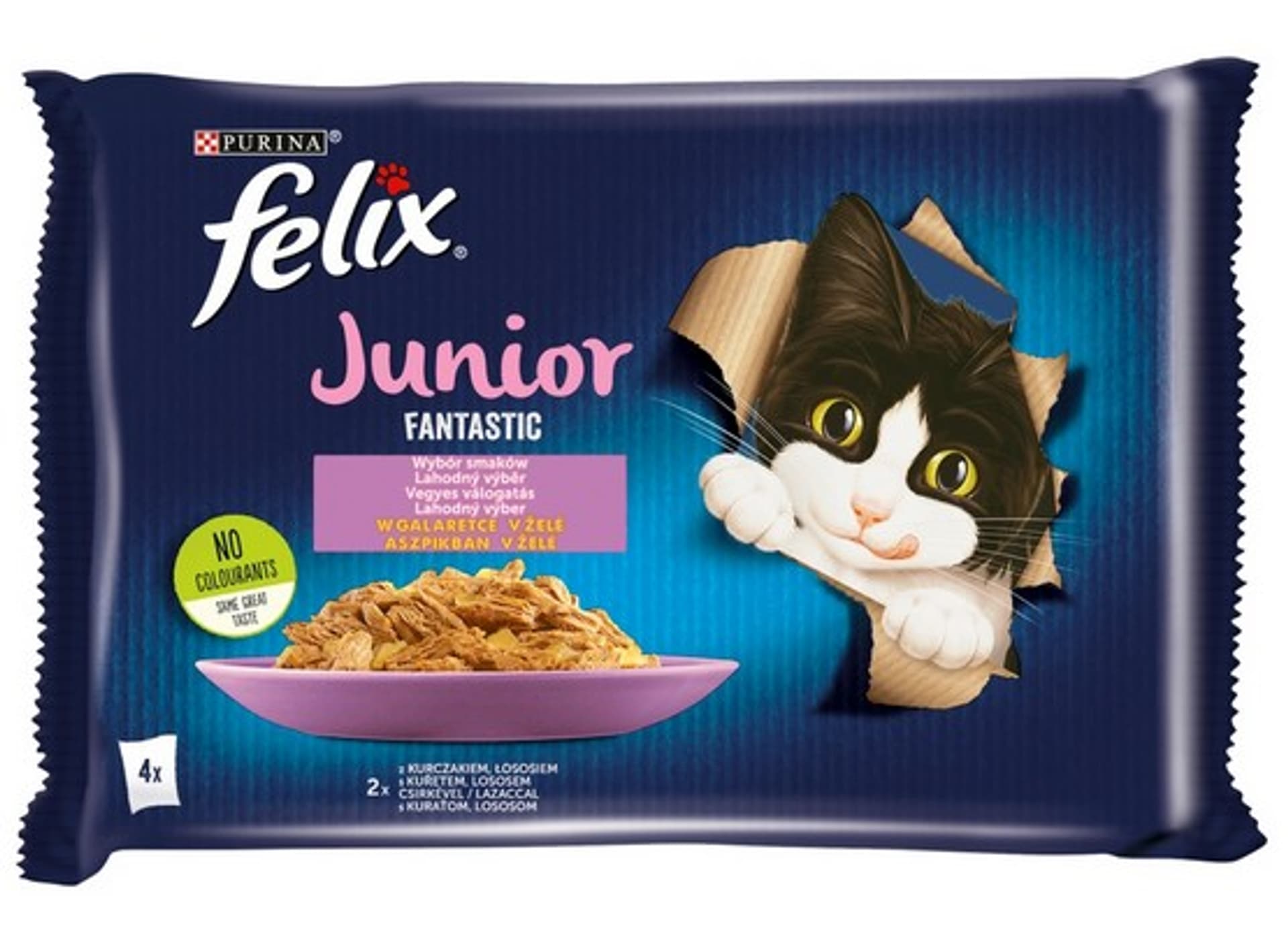 

Purina Karma Felix Fantastic Junior Kurczak, Łosoś 4x85g